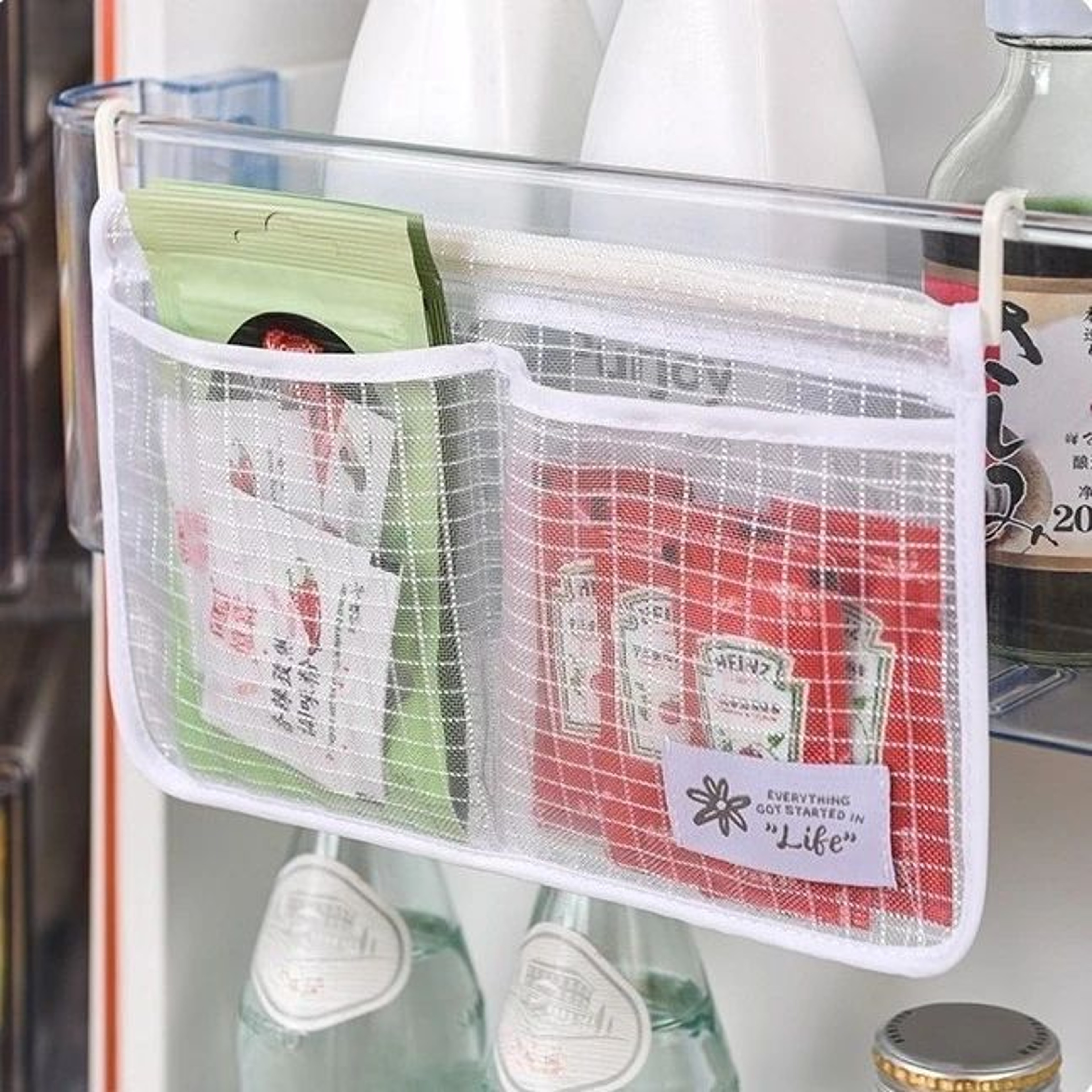 FreshKeep DoublePocket Refrigerator Organizer Mesh Bag 0