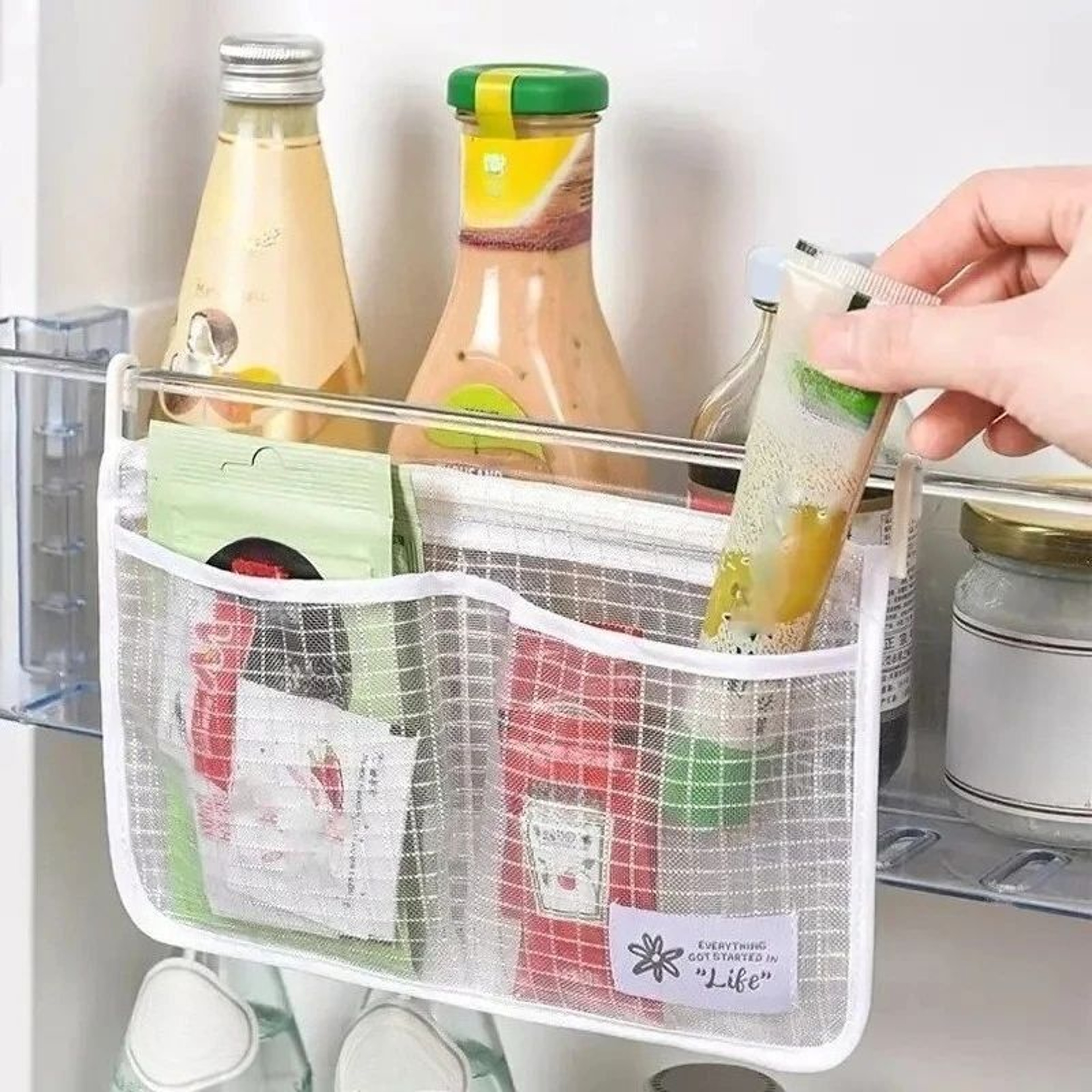 FreshKeep DoublePocket Refrigerator Organizer Mesh Bag 1