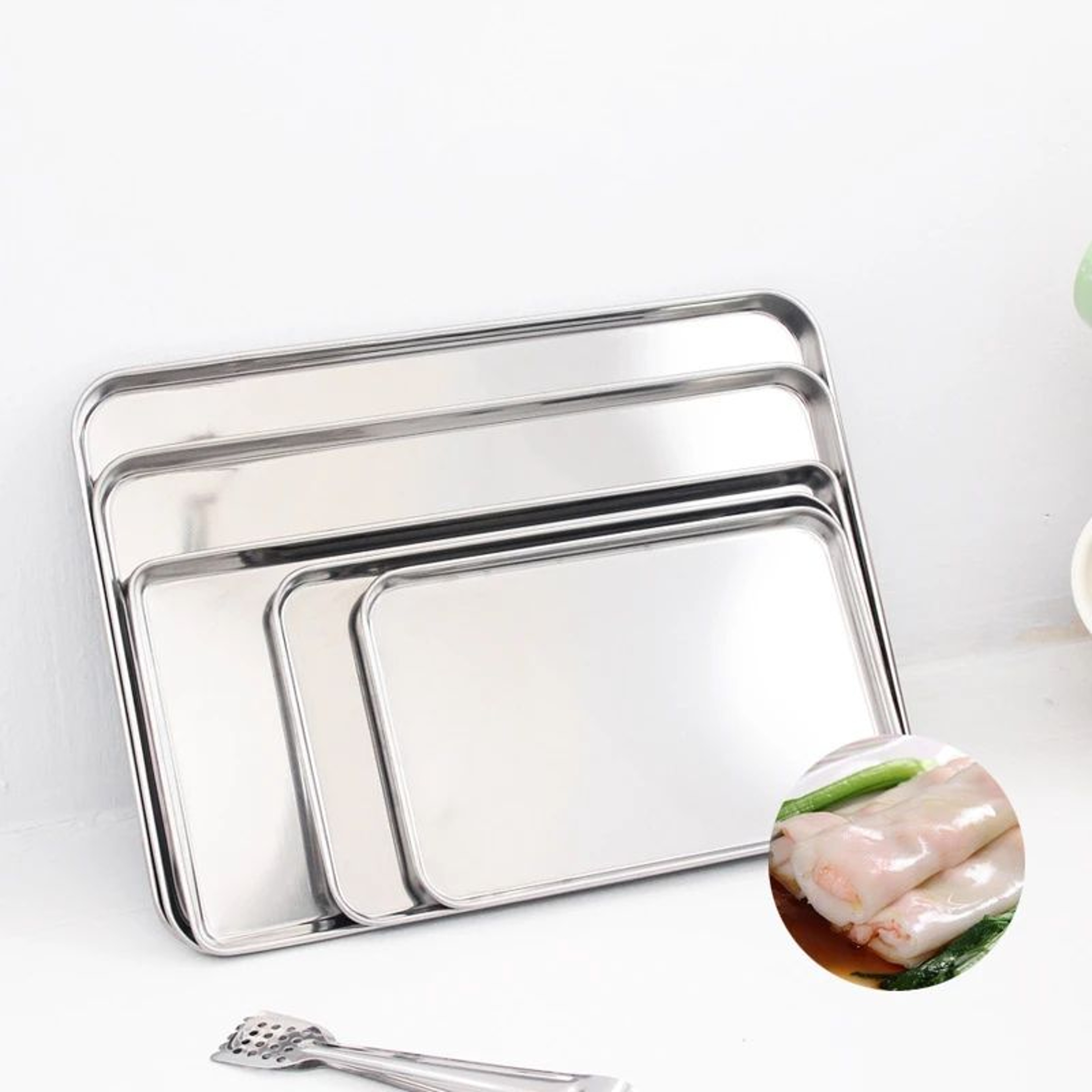 Stainless Steel Serving  Baking Tray  MultiPurpose Food Storage Tray For Kitchen Restaurant  Bakery 2