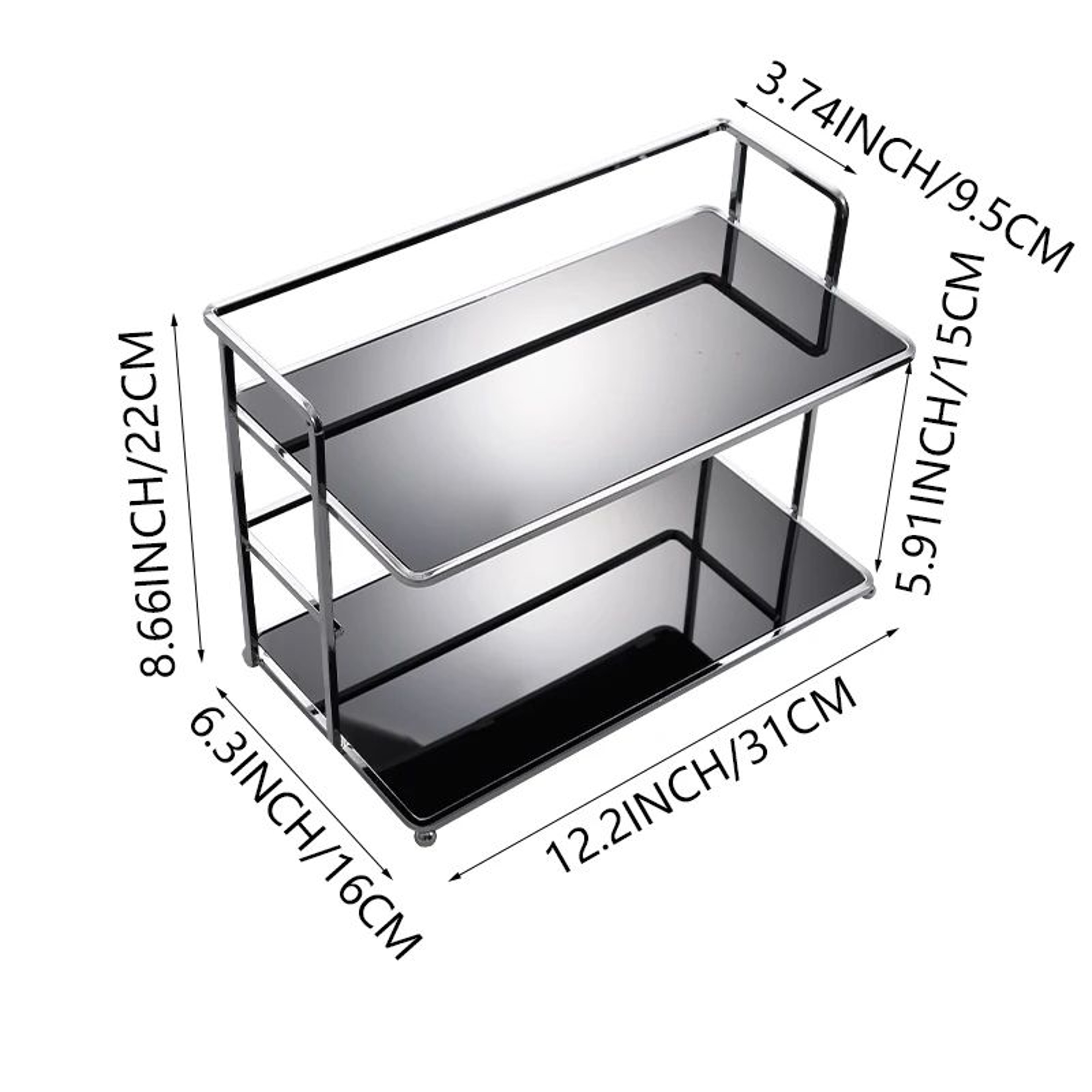 Acrylic DoubleTier Cup  Cosmetics Organizer Rack  Multifunction Desktop Storage Rack For Kitchen Va 7