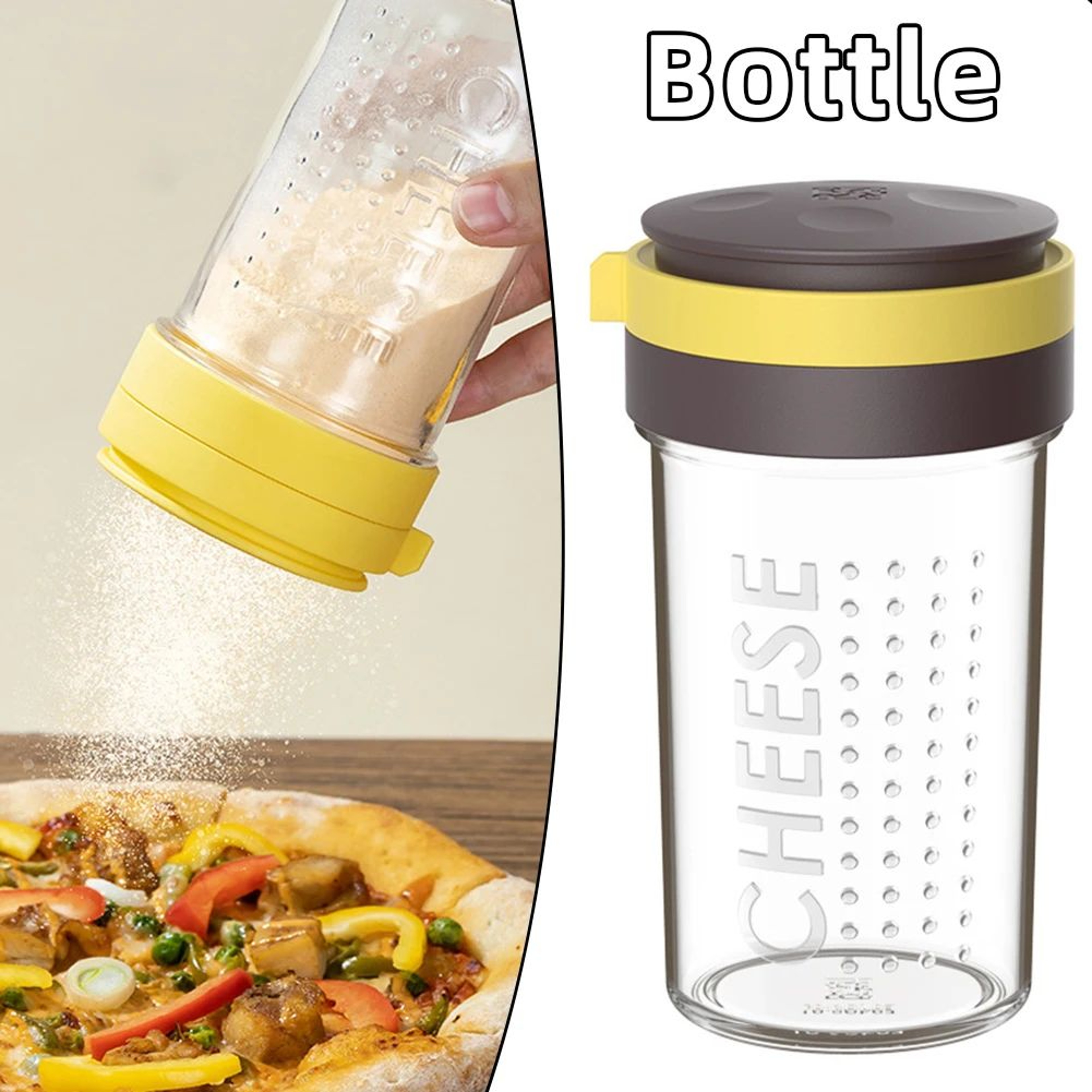 Clear Spice Shaker  Grated Cheese Dispenser Bottle With Adjustable Lid 0
