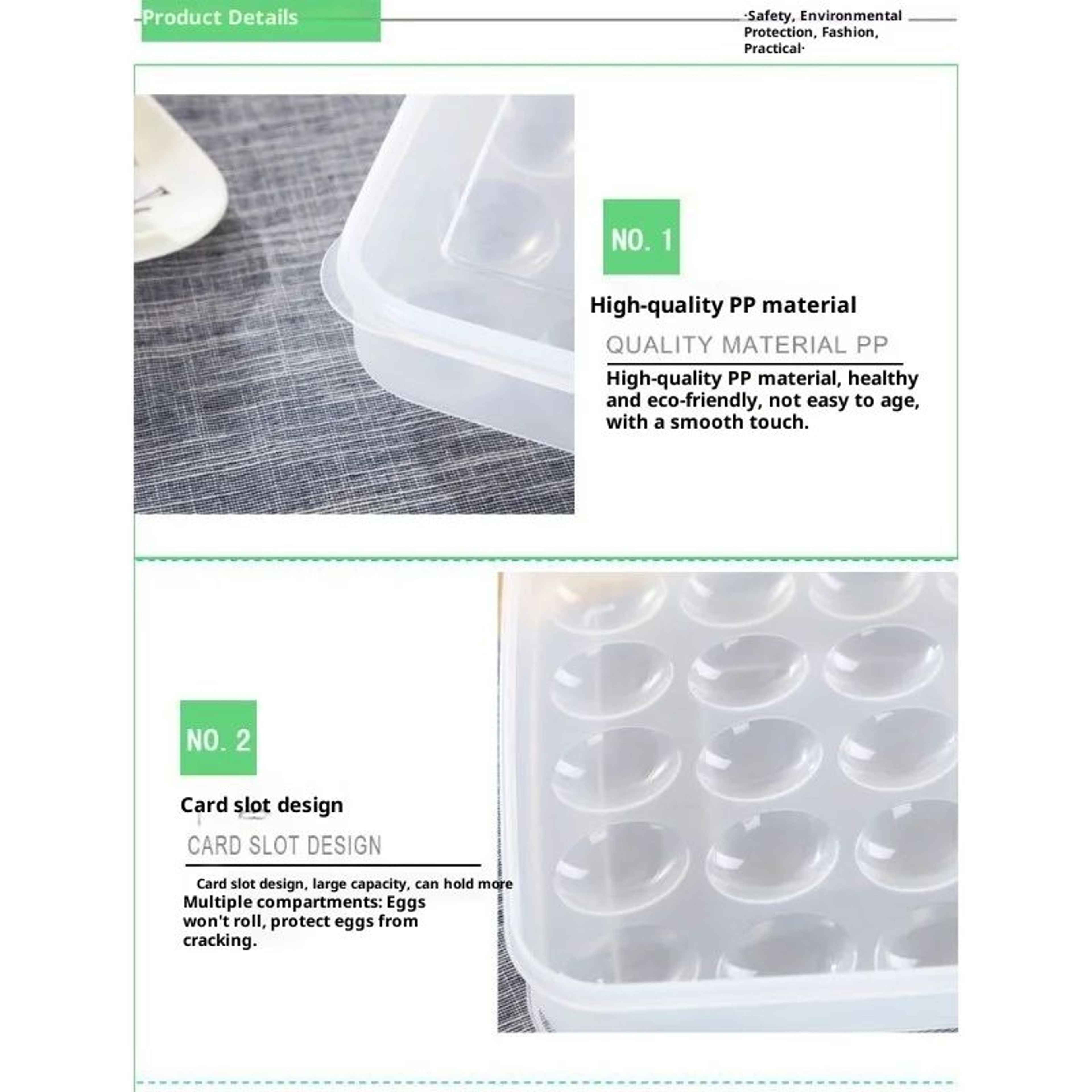 FreshGuard 30Egg Storage Box  Egg Holder For Refrigerator With Shockproof Cover  LargeCapacity Egg  6