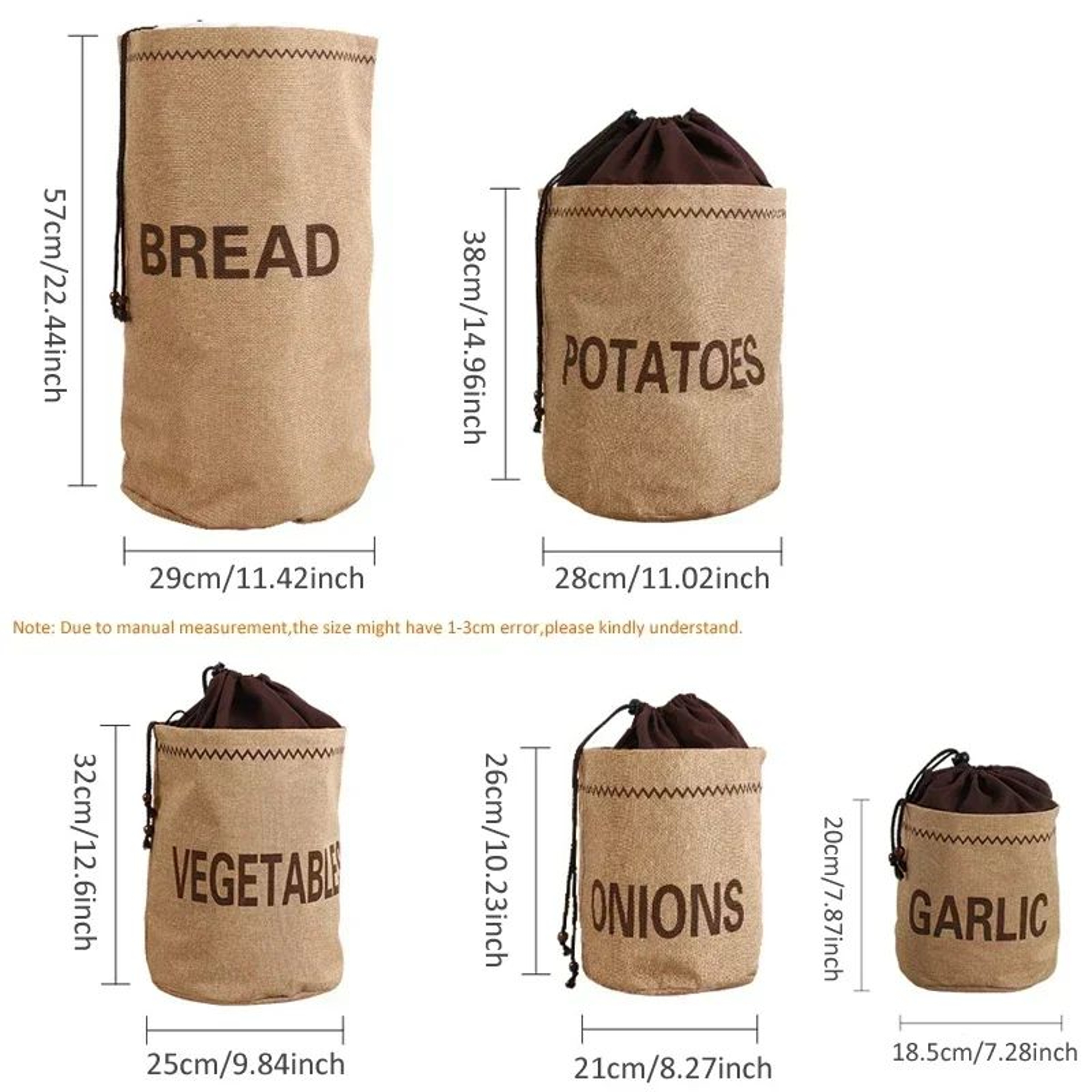 Rustic Jute Potato Storage Bag for Onions, Garlic & Bread – Breathable Vegetable Storage Bag Organizer – view 7