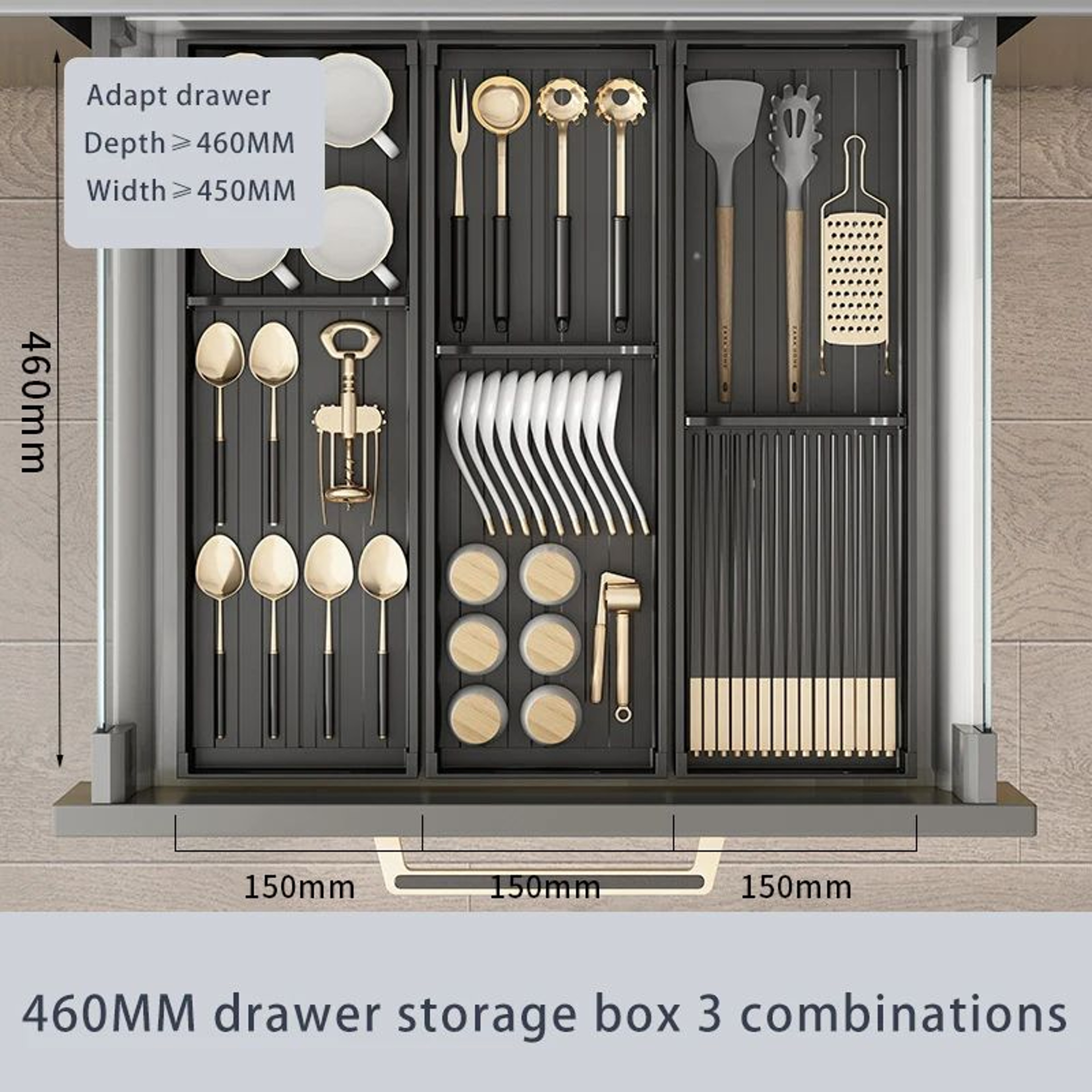Adjustable Under Sink Dish Drying Rack  Cutlery Organizer 9