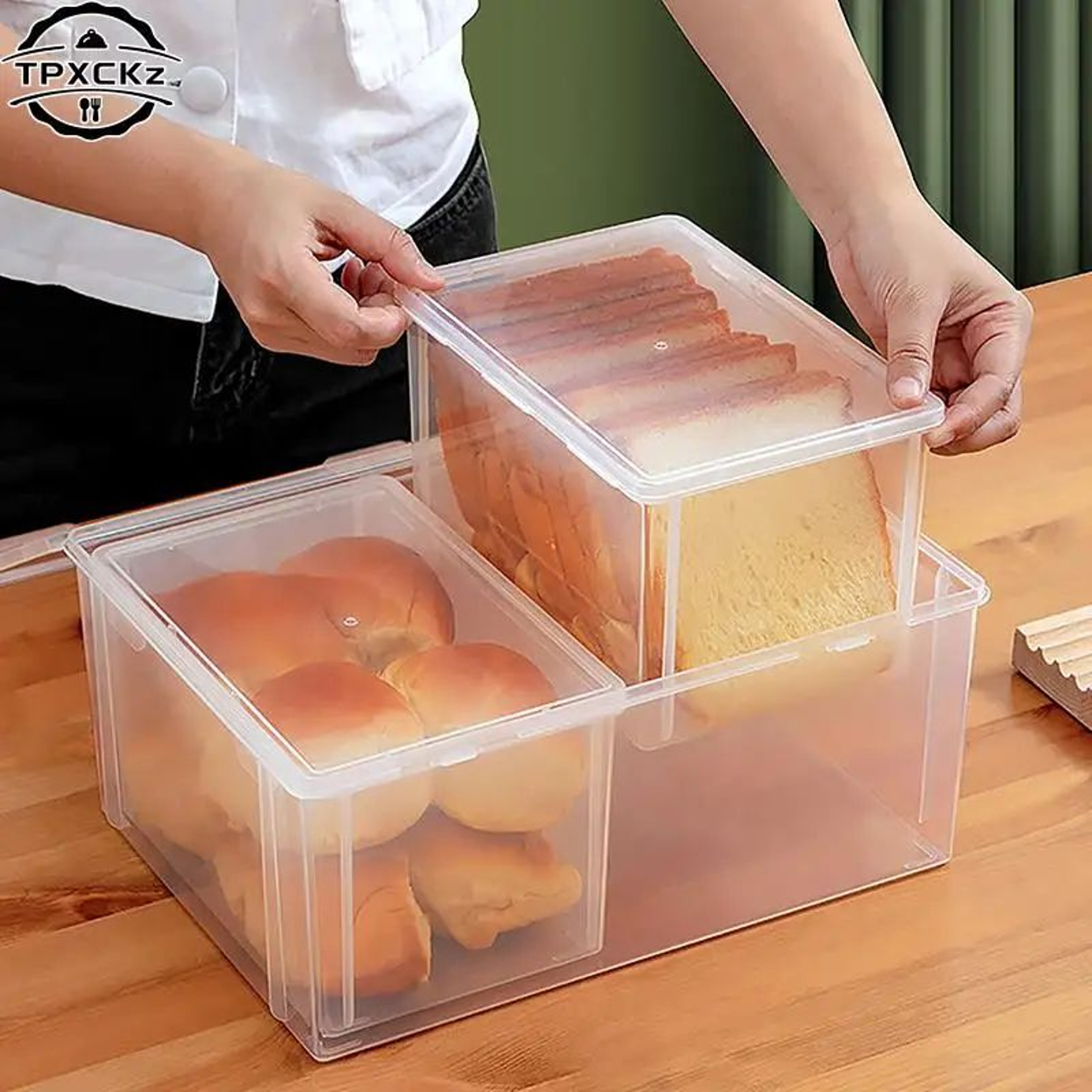 FreshLock Bread Storage Box Airtight Bread Container For Kitchen  Refrigerator Food Storage 1