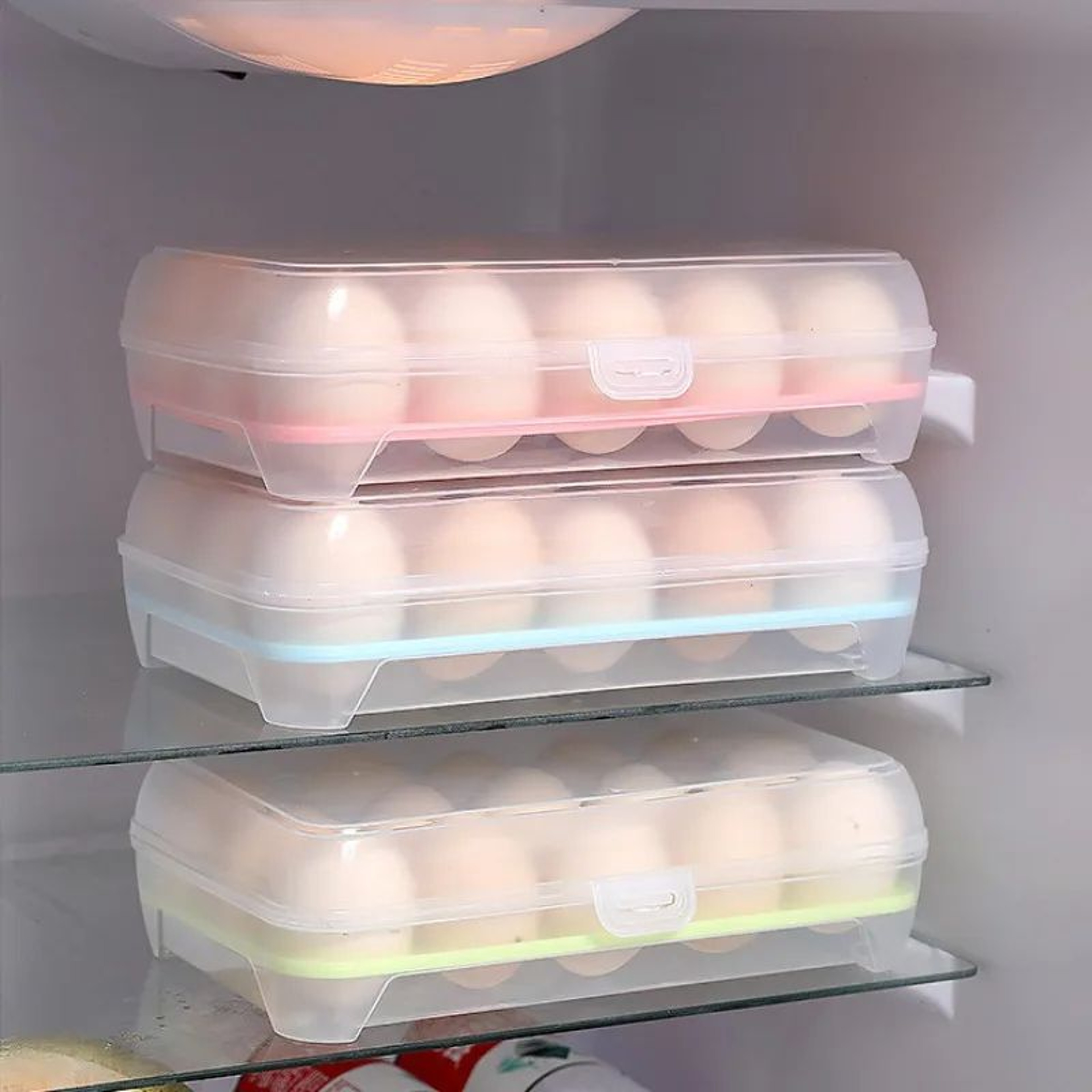 Egg Storage Box With Lid  15Grid Egg Holder For Refrigerator  Portable Egg Organizer Case 1