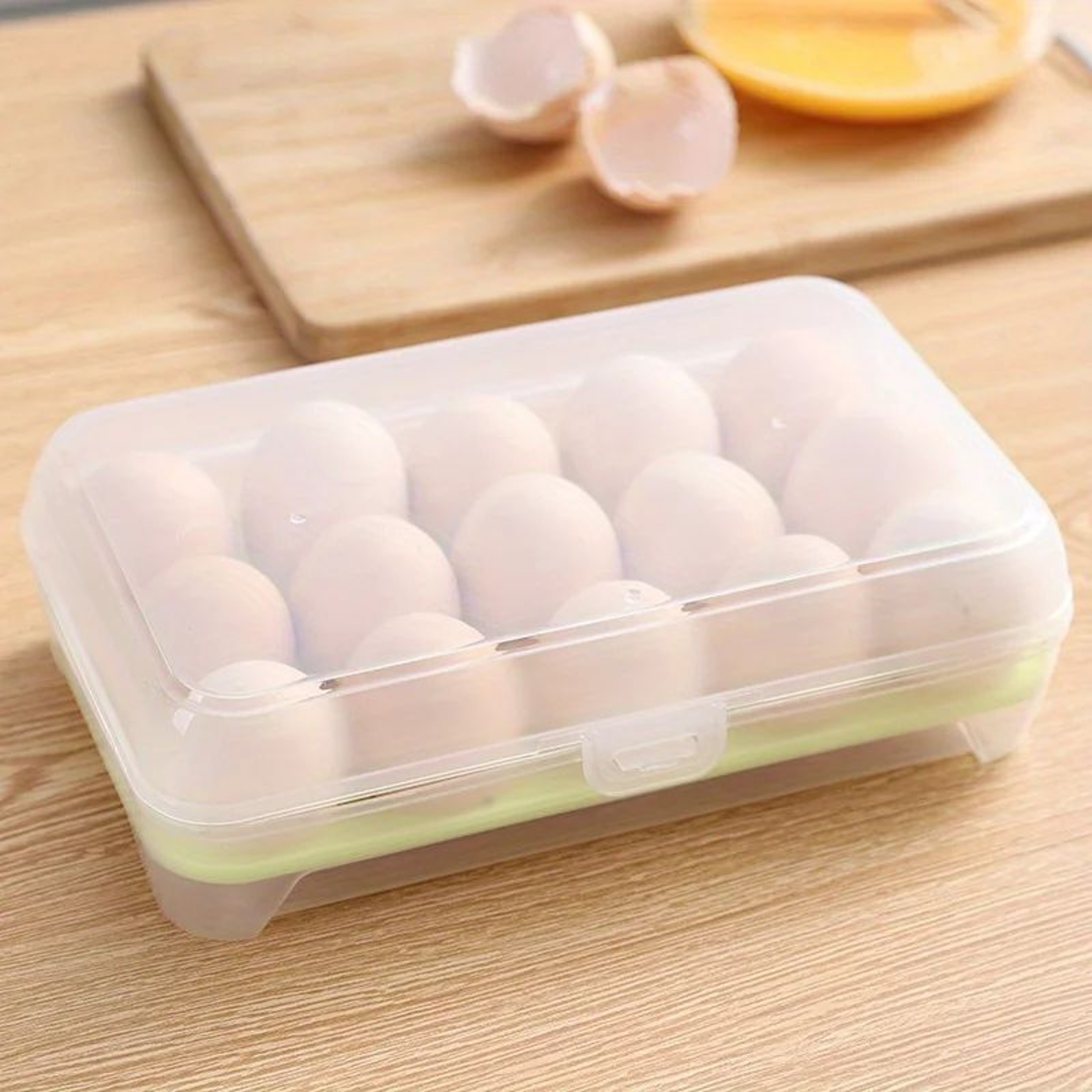 Egg Storage Box With Lid  15Grid Egg Holder For Refrigerator  Portable Egg Organizer Case 8