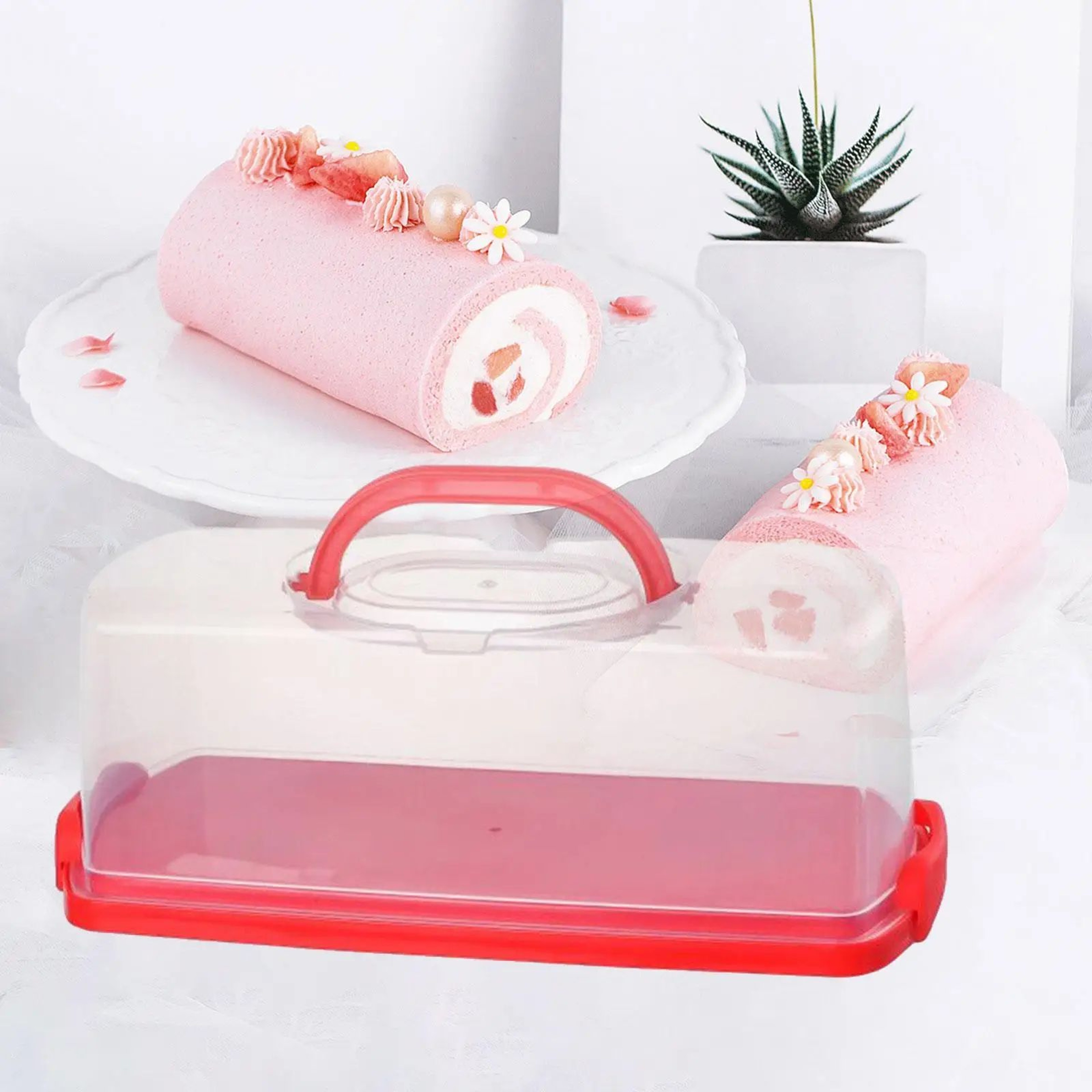Portable Cake Carrier With Foldable Handle And Secure Cake Storage Container For Travel 5