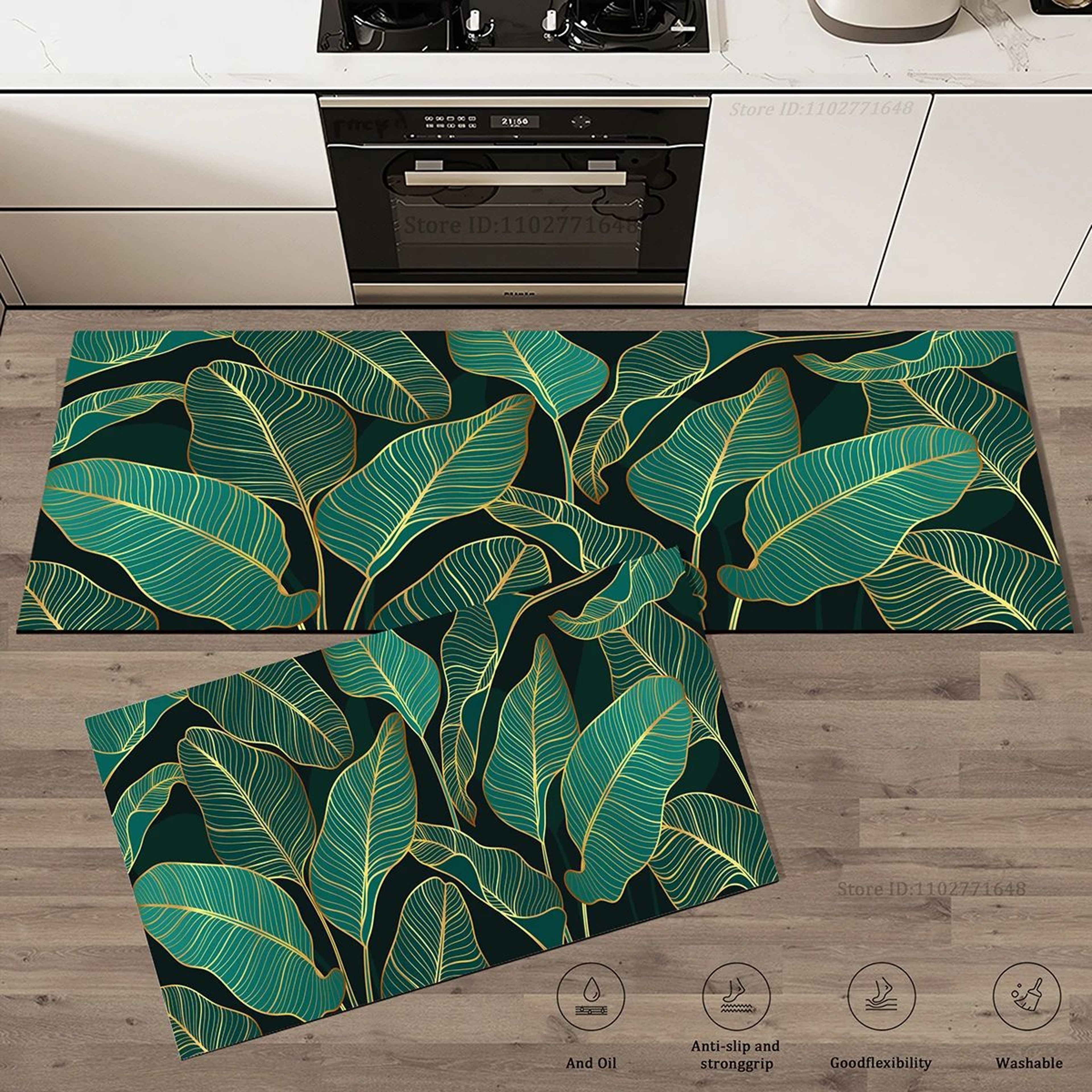 LeafDry Absorbent Kitchen Floor Mat Non Slip Washable Door Rug 4