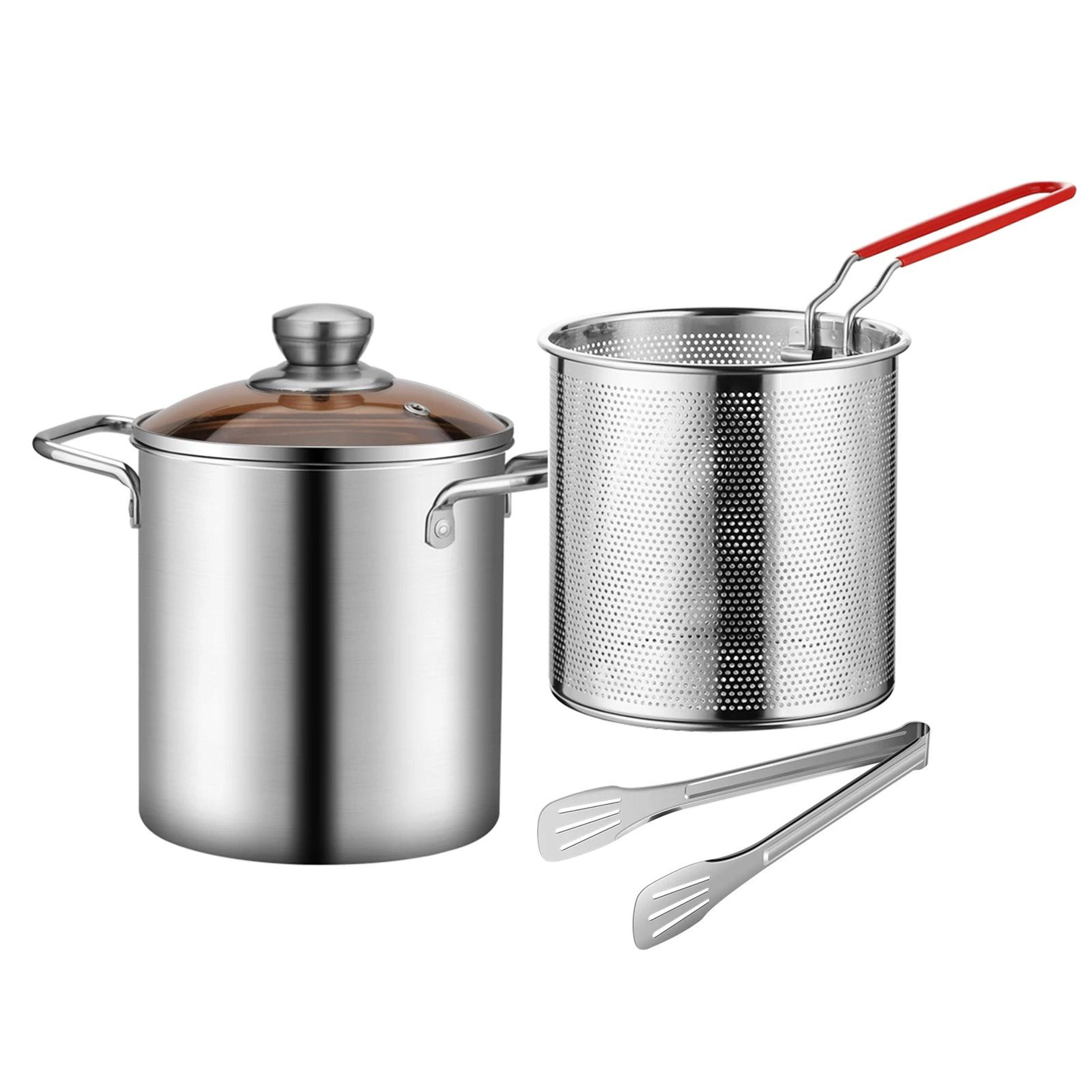 32 Quart Stainless Steel Deep Fryer Pot With Basket And Lid 304 Frying Pot With Basket 7