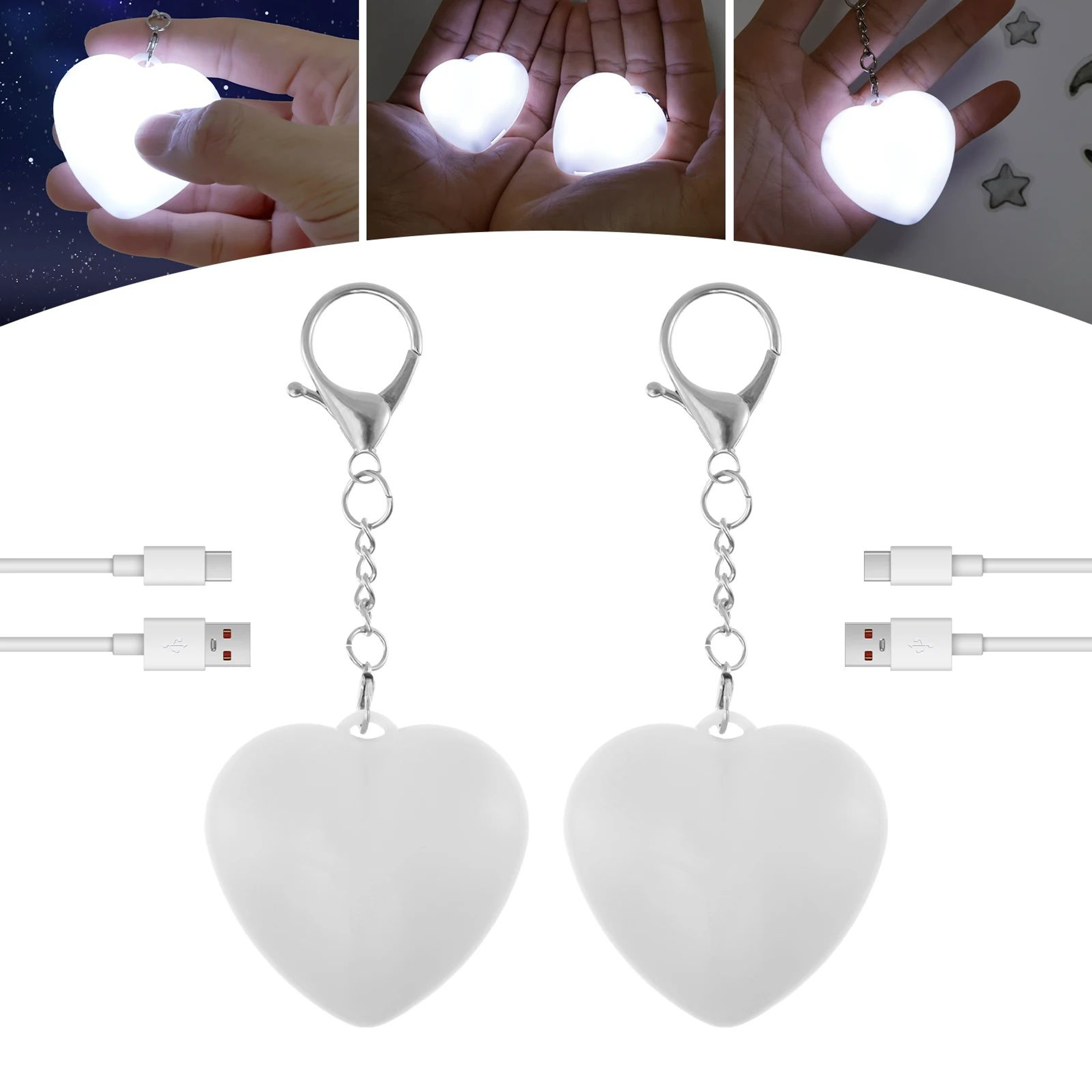 2 Pack LED Purse Light Automatic Sensor Handbag Light Heart Shape Purse Lamp 0