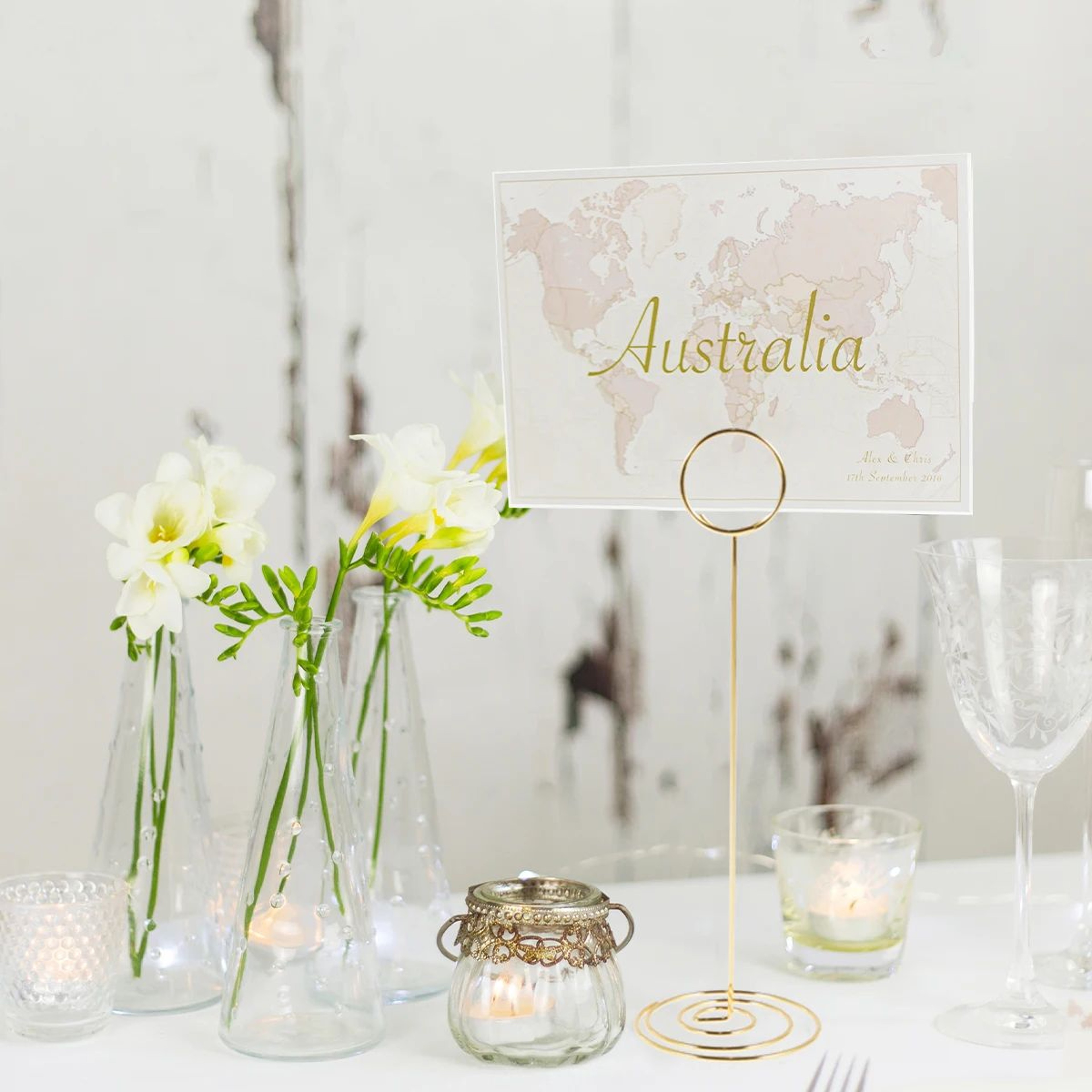 12 Pack Table Number Holders Metal Place Card Holders With Round Base For Weddings Events And Displ 2
