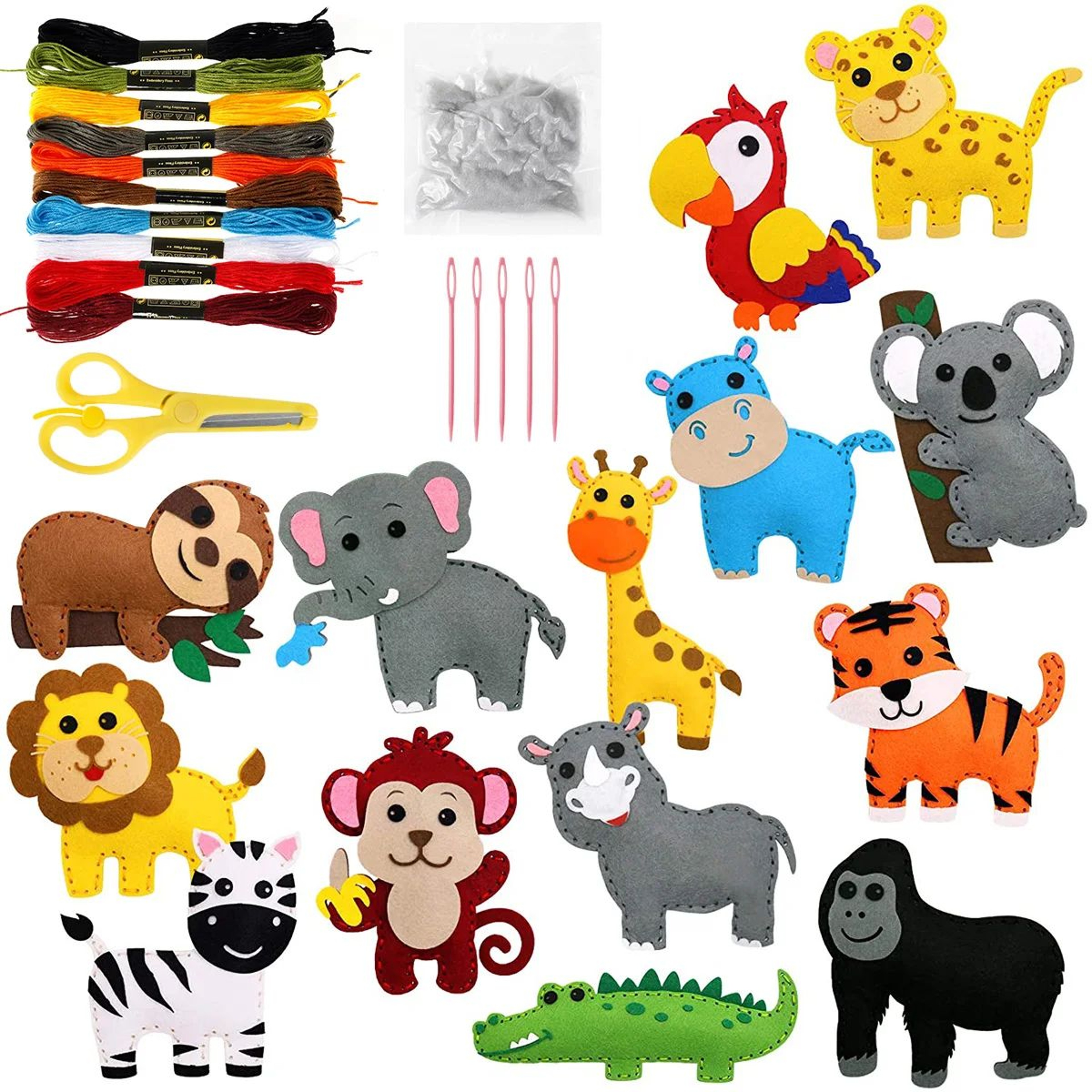 Woodland Animals DIY Felt Sewing Craft Kit For Kids Beginners Educational Plush Sewing Set 0