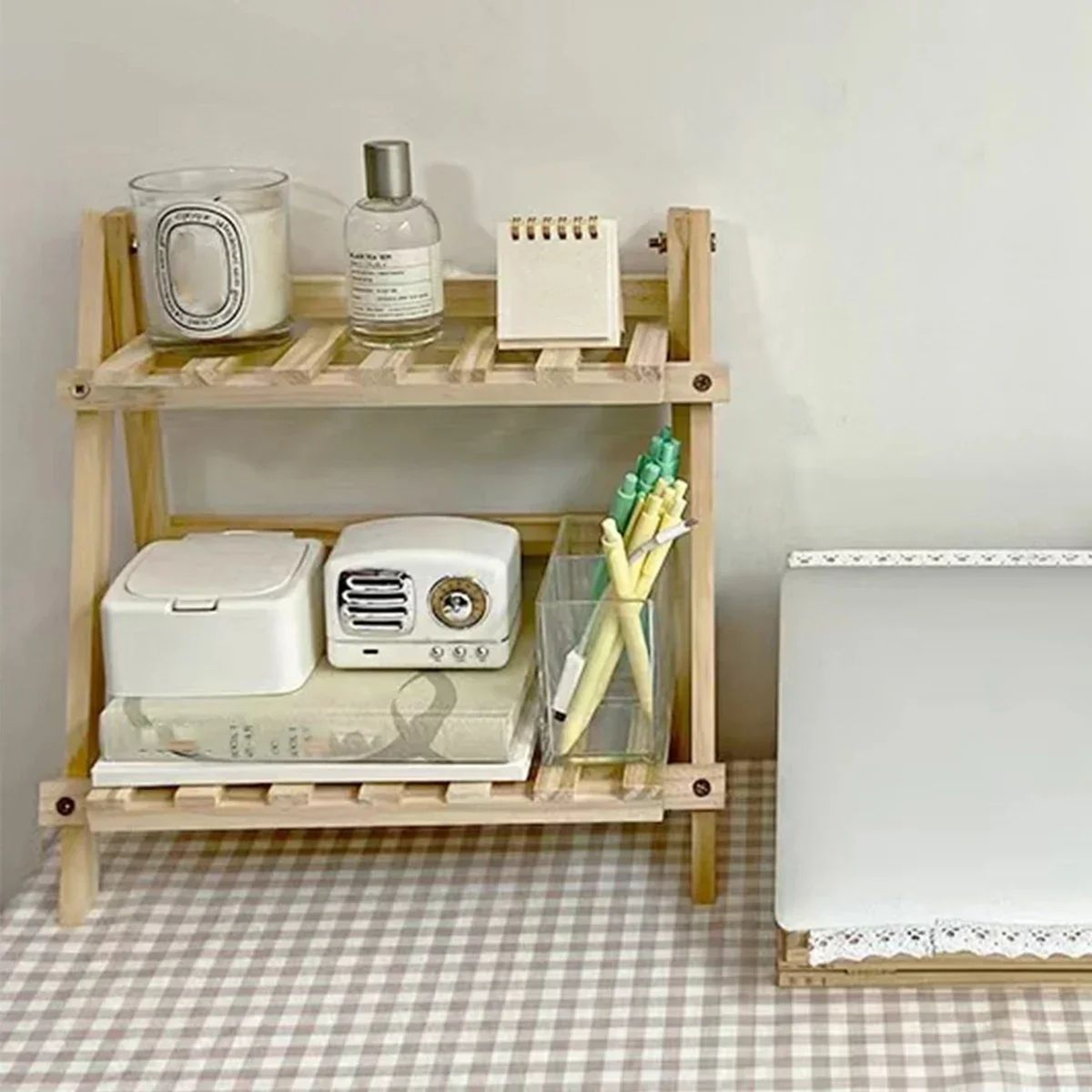 Wooden Desktop Storage Rack 2 Tier Desk Organizer Shelf For Office Bedroom And Dorm 4