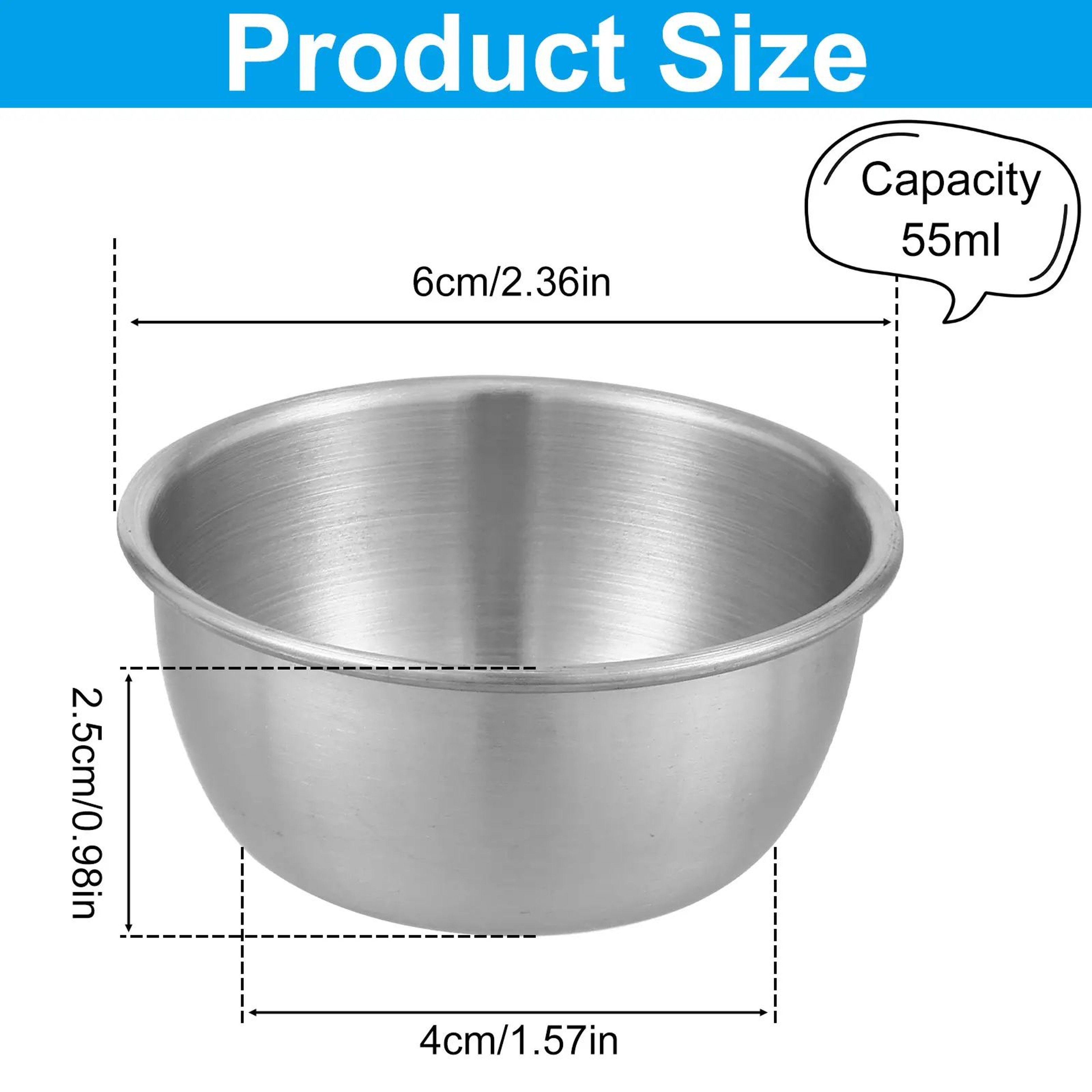 12 Piece Stainless Steel Dipping Cups Set Reusable Sauce Dipping Bowls 45ml 55ml 7