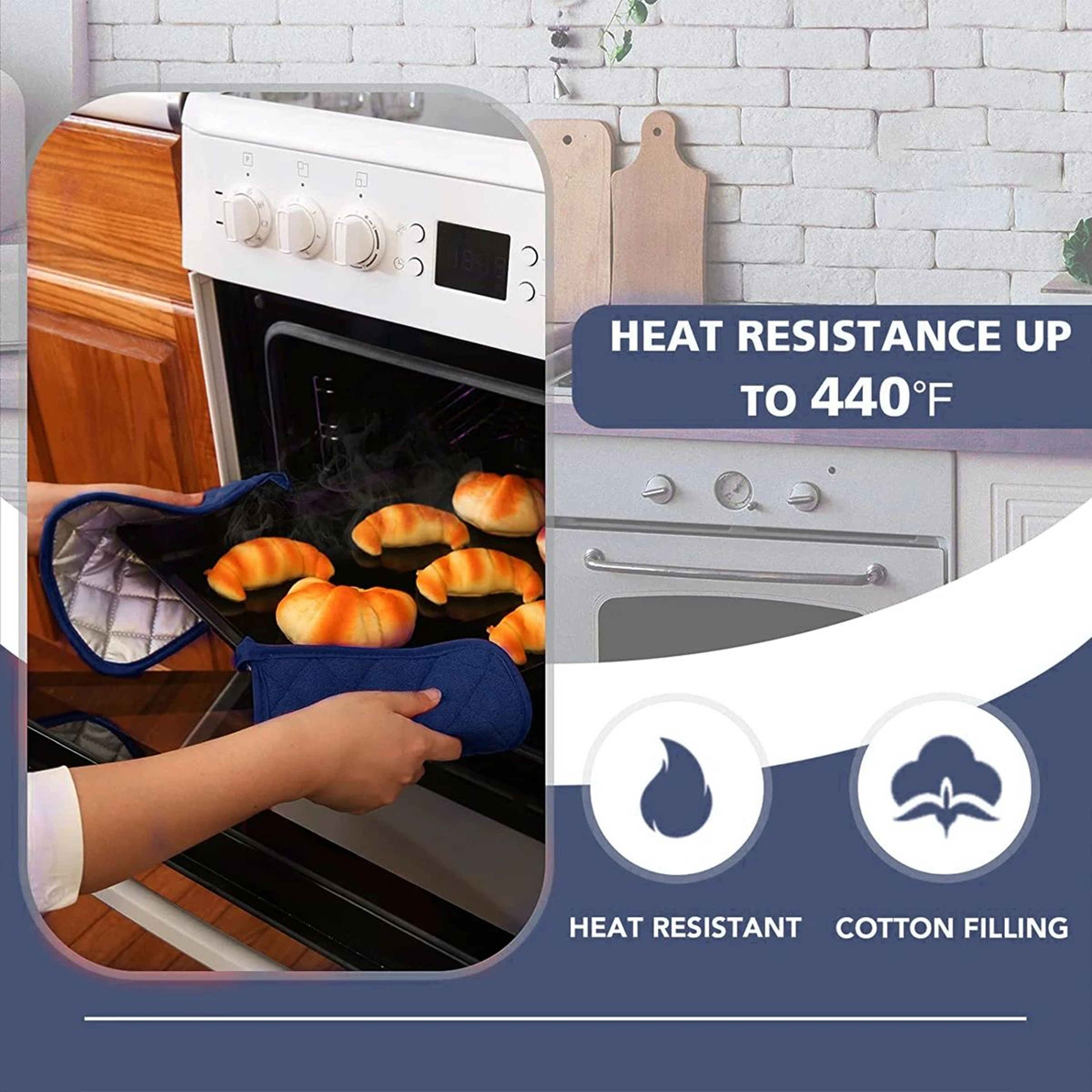 3 Piece Heat Resistant Cotton Pot Holders Set Non Slip Hot Pads For Kitchen And Dining Table 3