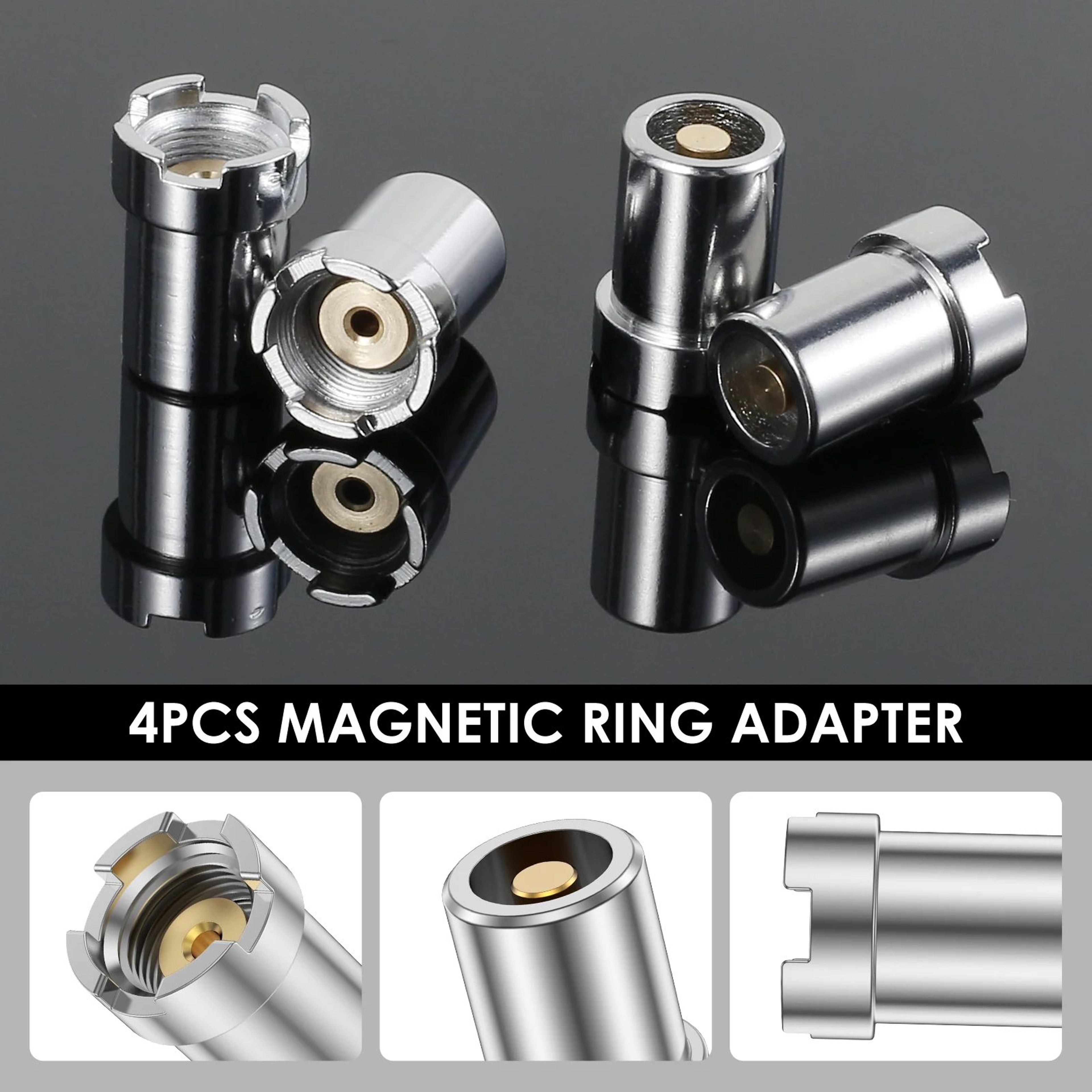Universal 510 Thread Adapter Kit 4 Piece Magnetic Threaded Ring Adapter Converter 2