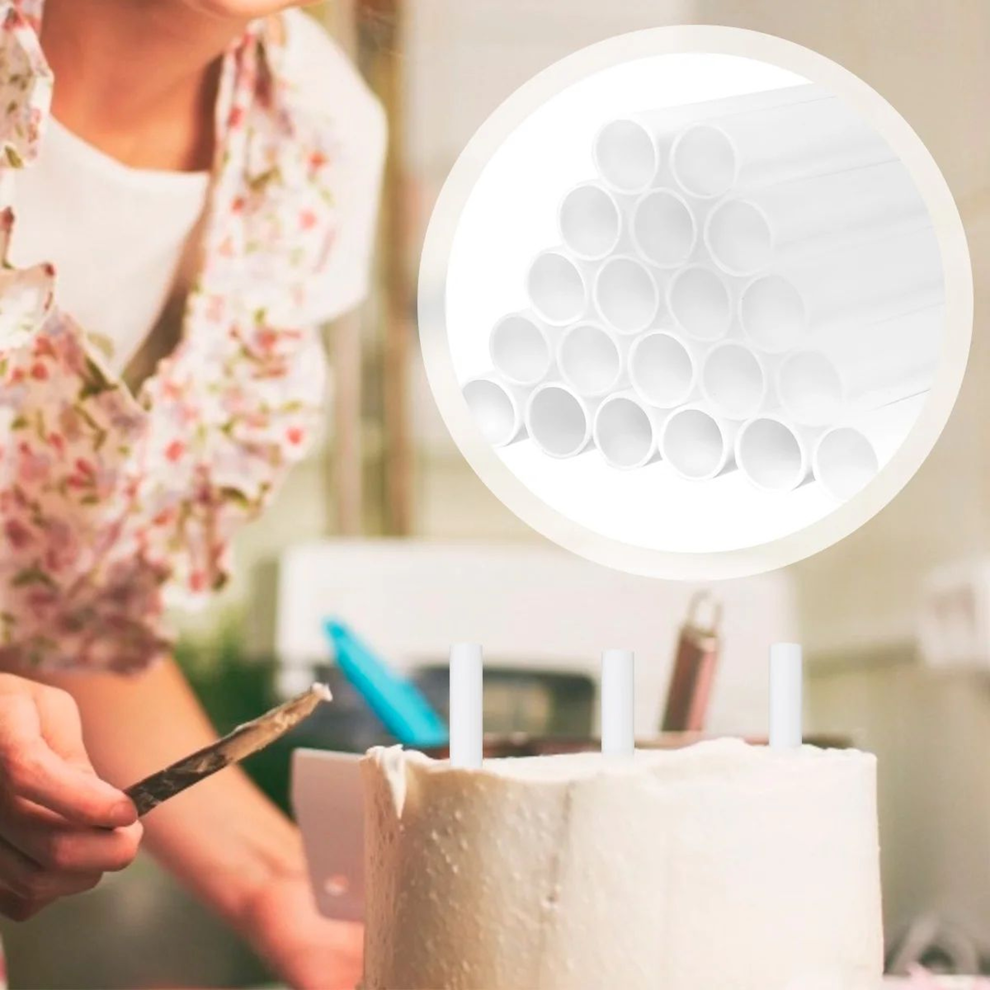 20 Piece Cake Dowels Cake Support Rods For Tiered Cake Stacking Reusable Plastic Cake Supports 2