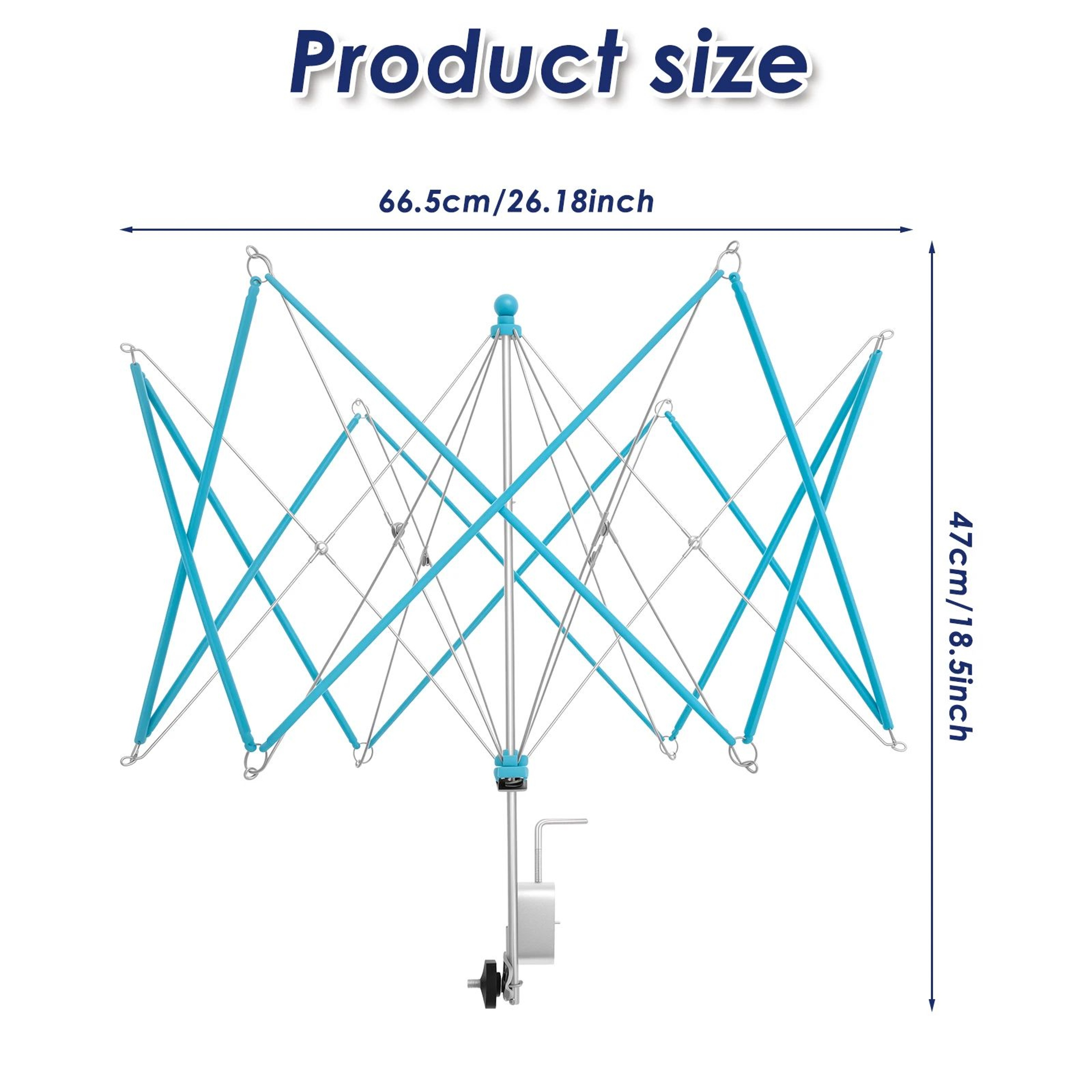 Portable Umbrella Yarn Swift with Table Clamp for Yarn Winder and Crochet Tools – view 7