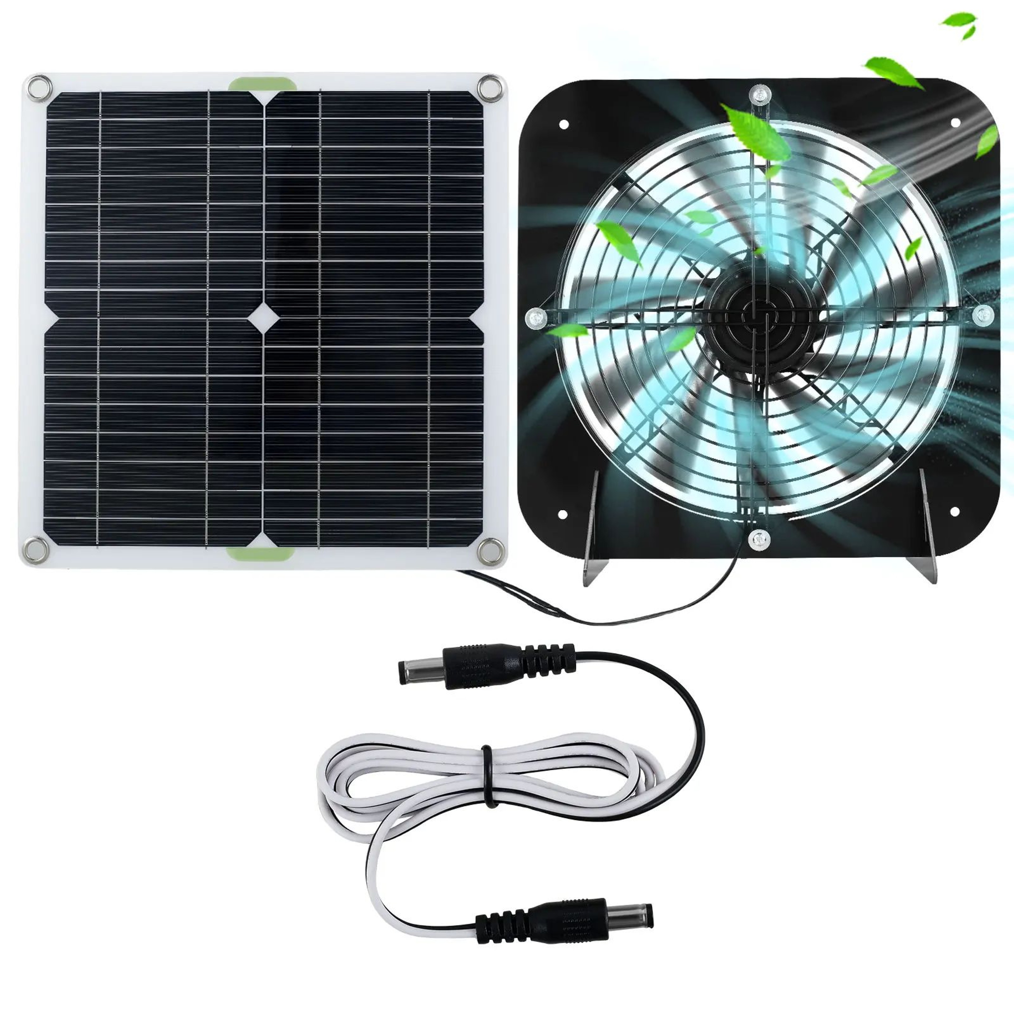 100W Solar Powered Exhaust Fan Kit With Waterproof Solar Panel Fan For Chicken Coop Greenhouse Shed 0