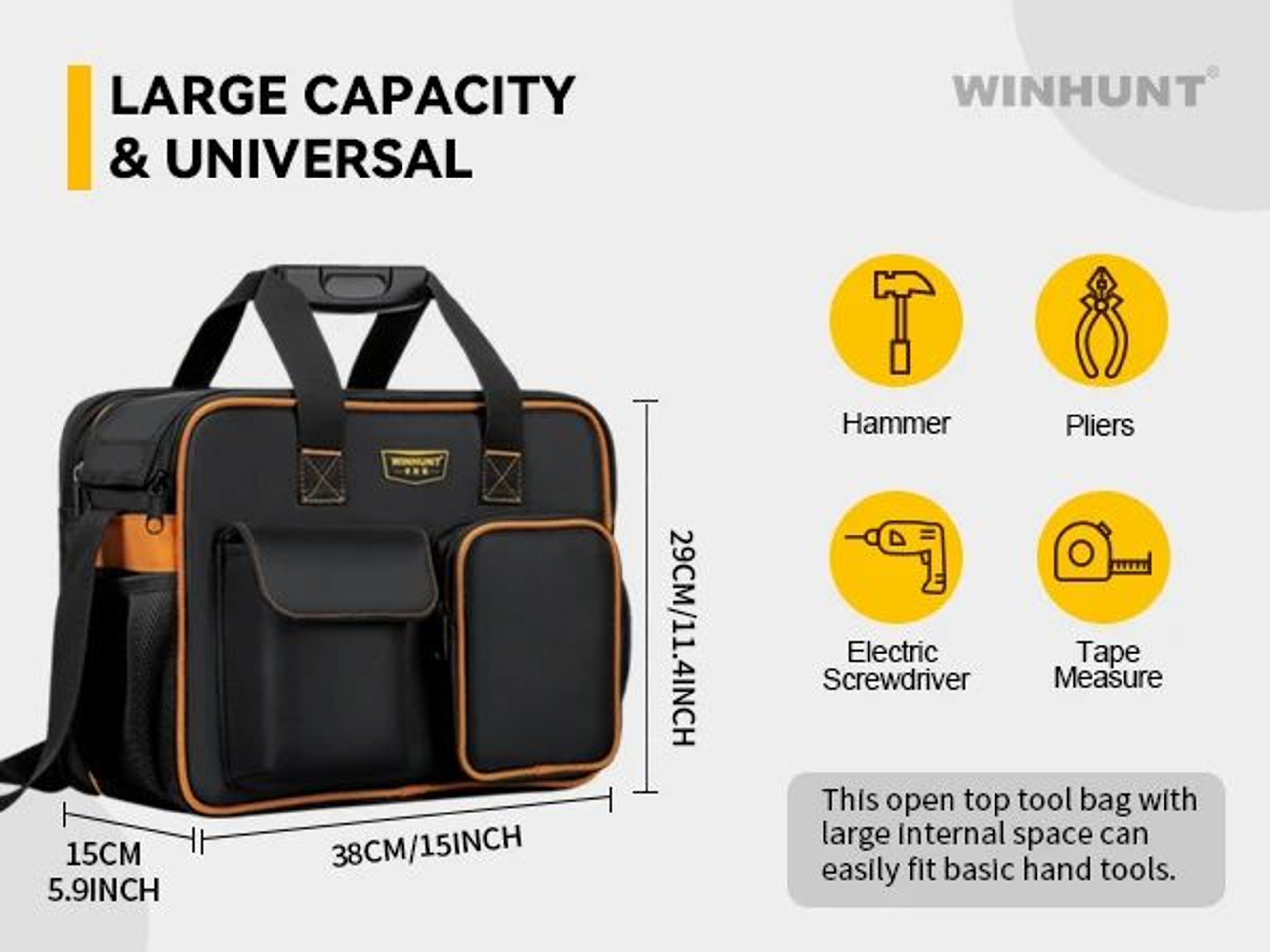Heavy Duty Electrician Tool Bag Large Capacity Tool Storage Bag for Repair and Maintenance – view 8