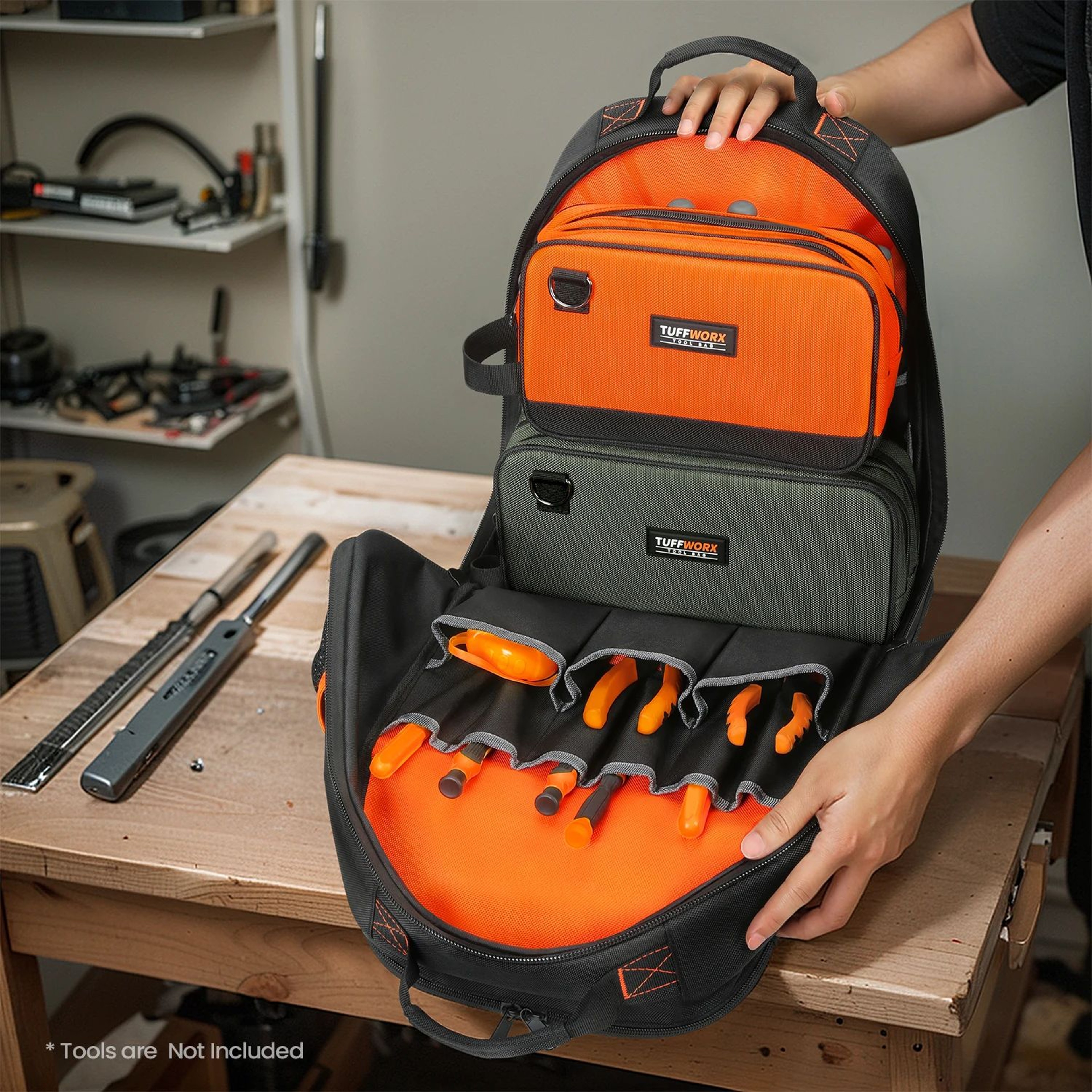 Compact Tool Bag Double Zip Tool Pouch Portable Utility Tool Organizer 6