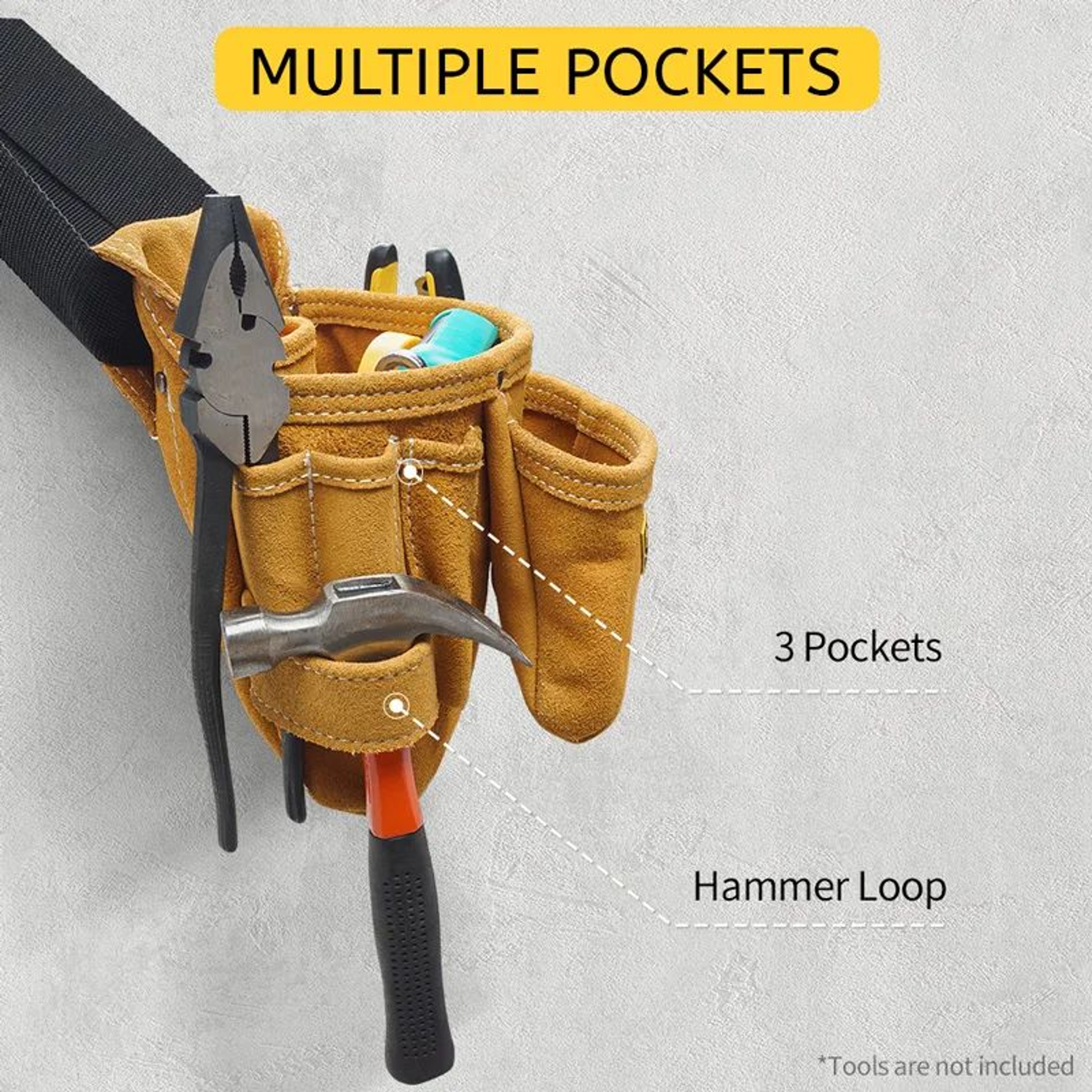 WINHUNT Electrician Tool Pouch Heavy Duty Tool Belt Pouch With Multi Pocket Tool Organizer 2