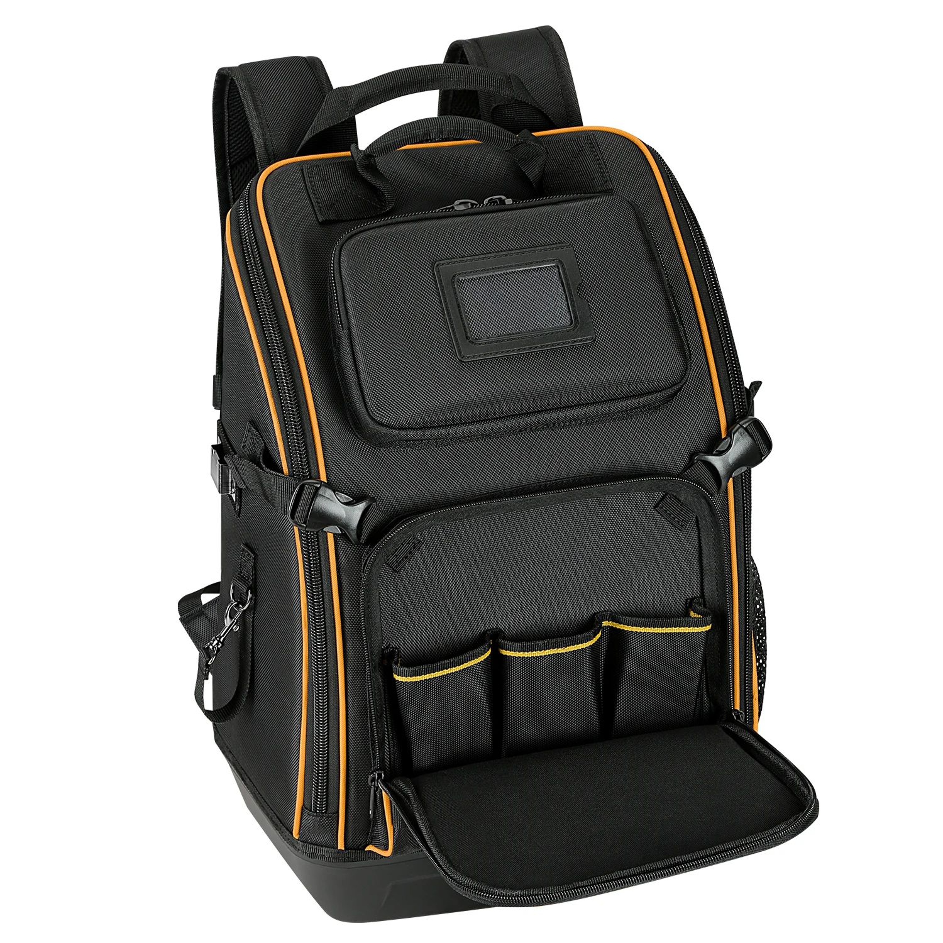 Heavy Duty Tool Backpack With Molded Bottom Large Capacity Tool Organizer For Electricians 5