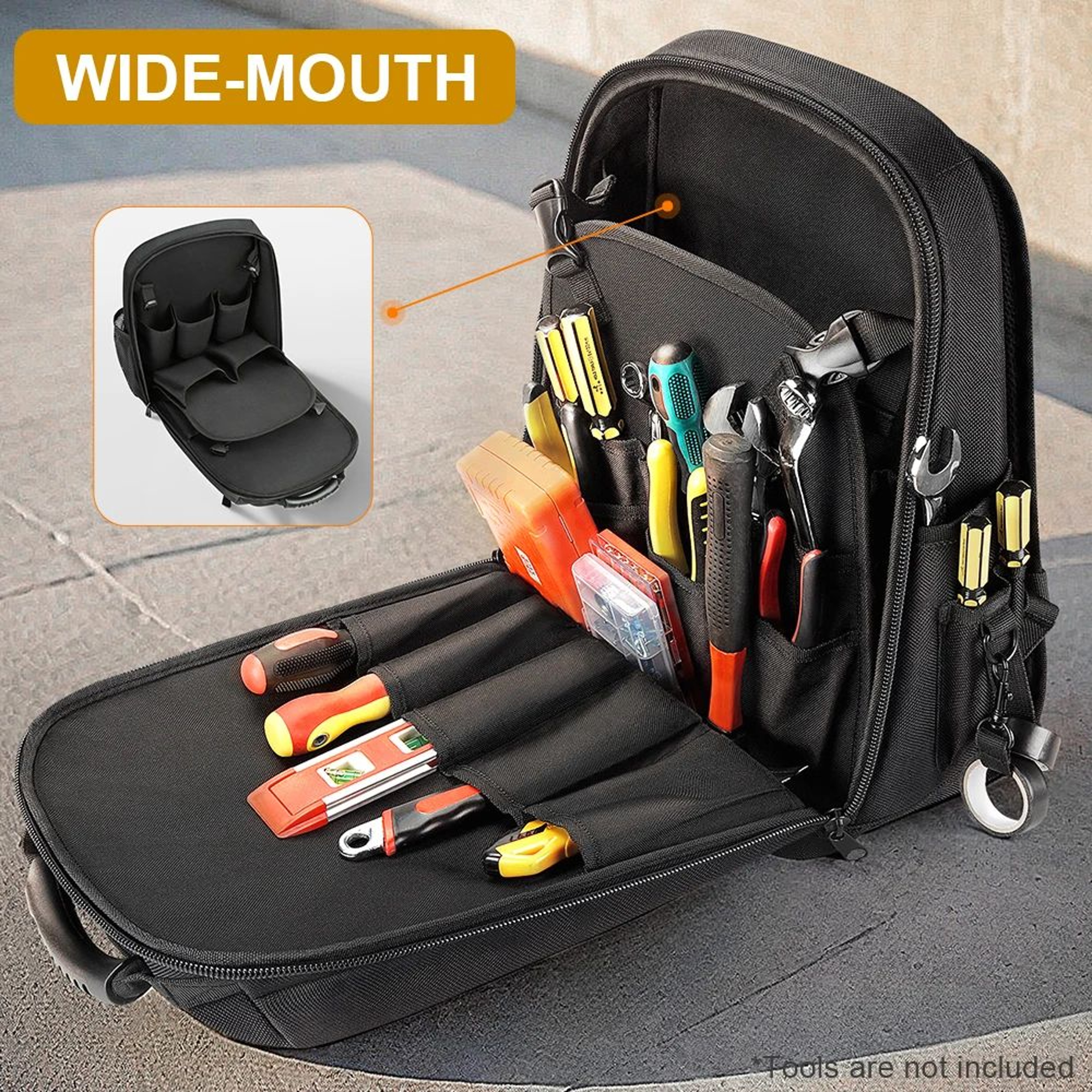 Heavy Duty Tool Bag With Padded Shoulder Strap Multi Pocket Tool Organizer 0