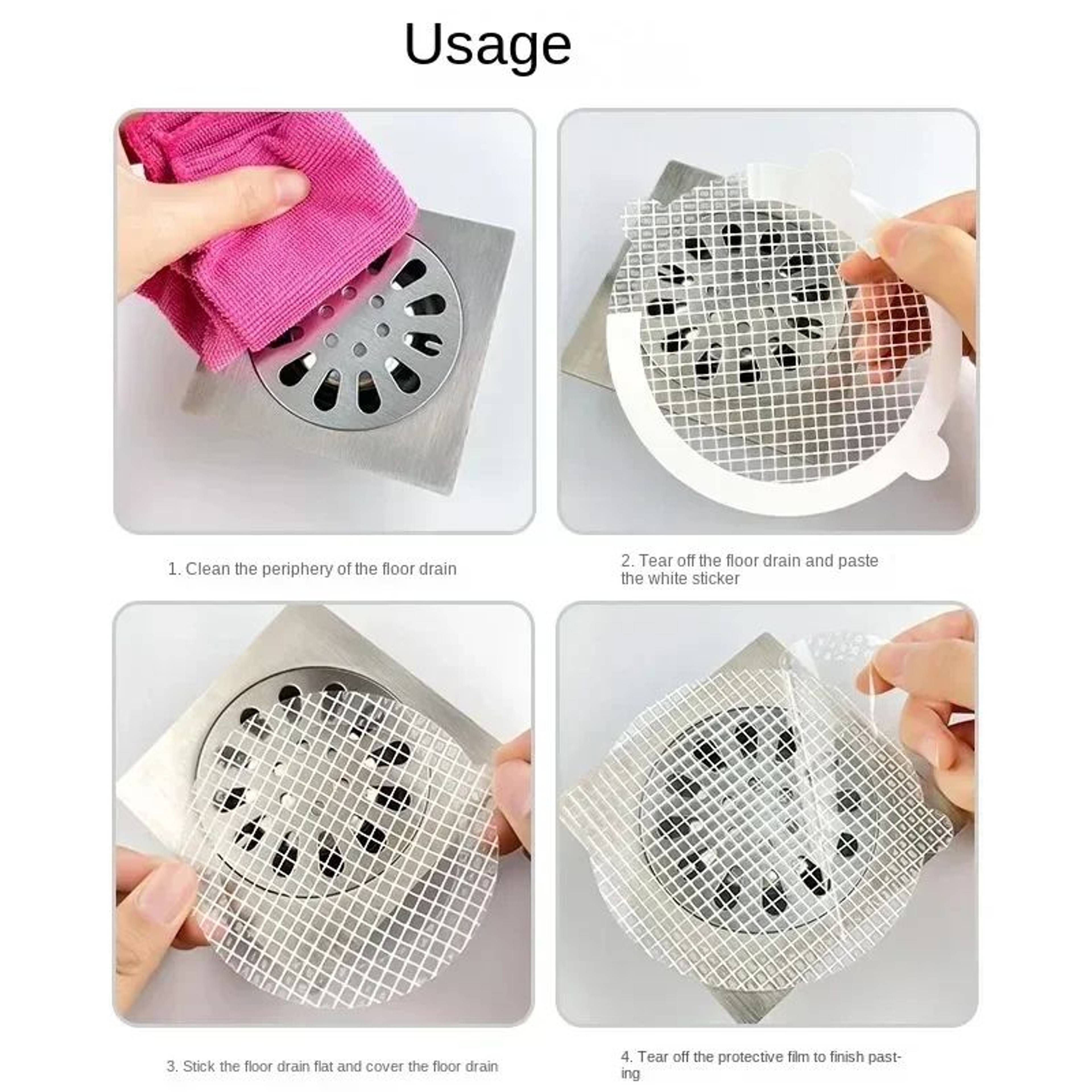 Disposable Shower Drain Hair Catcher Stickers For Floor Drain Filter And Sink Drain Cover Protectio 4