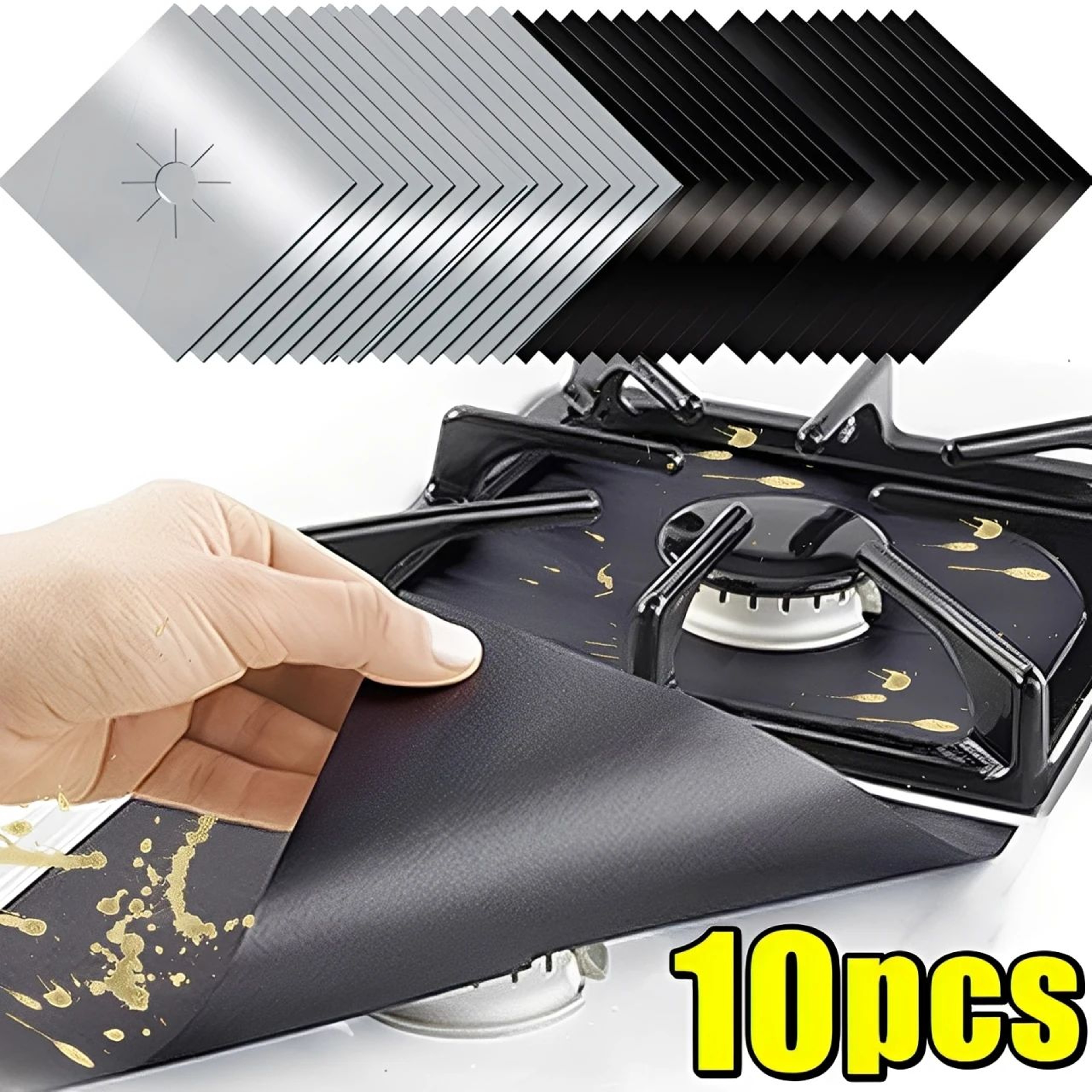 Reusable Gas Stove Burner Covers Non Stick Stove Protector Liners Heat Resistant Kitchen Pads 0