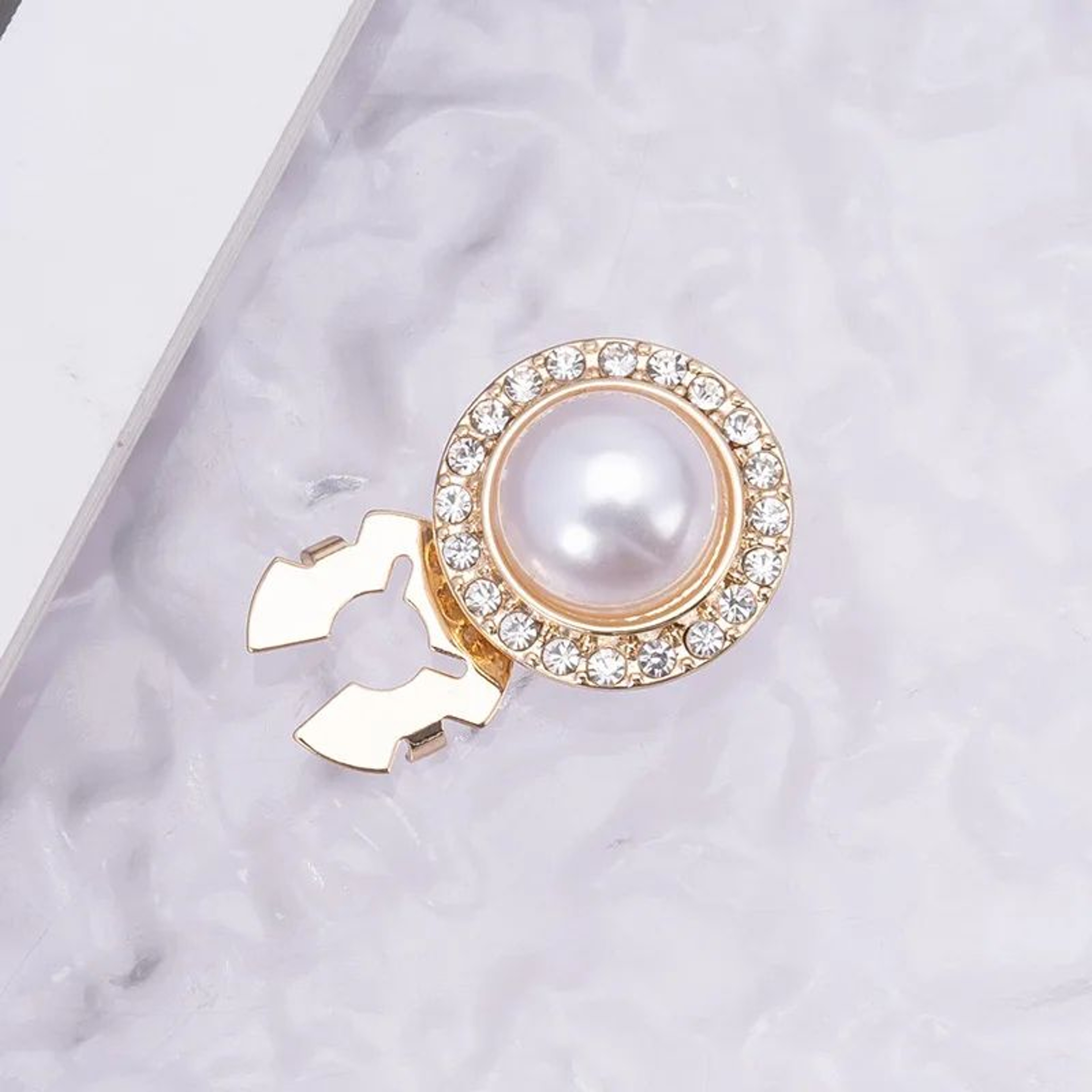 Crystal Pearl Clip On Button Covers For Shirts Blouses And Coats 6