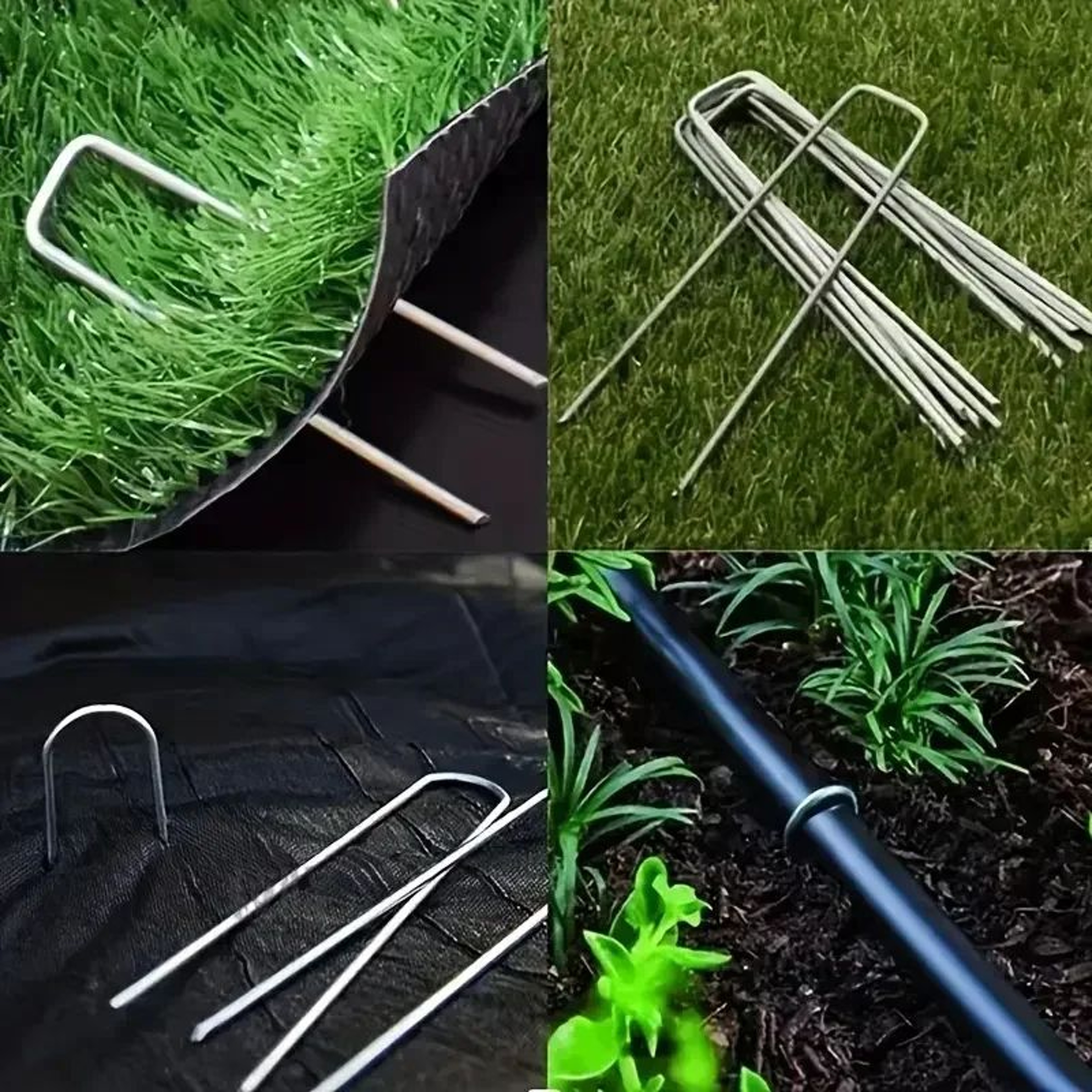 Heavy Duty Garden Staples Galvanized Landscape Stakes U Shaped Ground Anchors 3