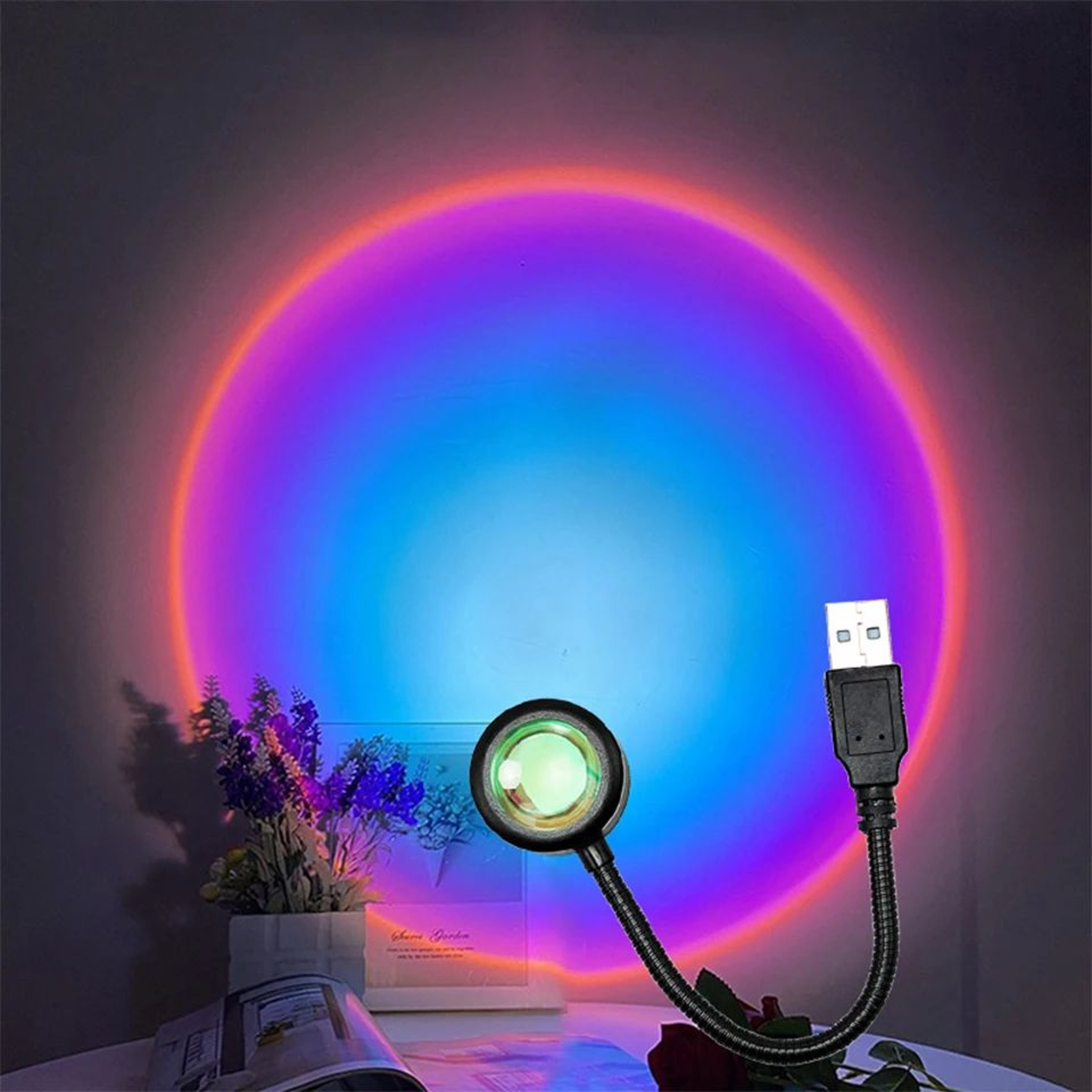 SunGlow Sunset Lamp Projector USB LED Mood Light For Bedroom Decor Photography And Parties 6