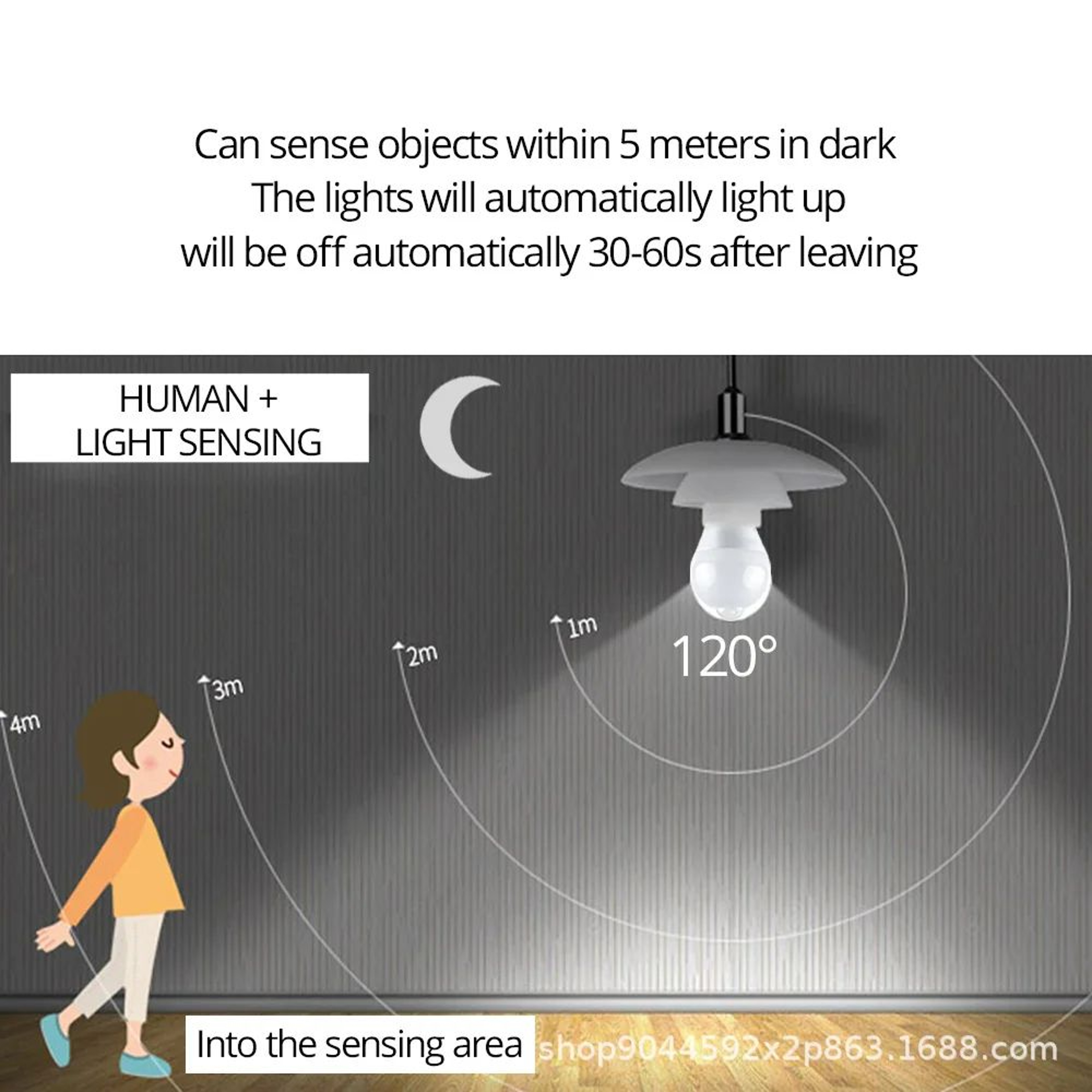 SmartGlow Motion Sensor LED Light Bulb For E27 Socket Auto On Off Dusk To Dawn Indoor Light 2