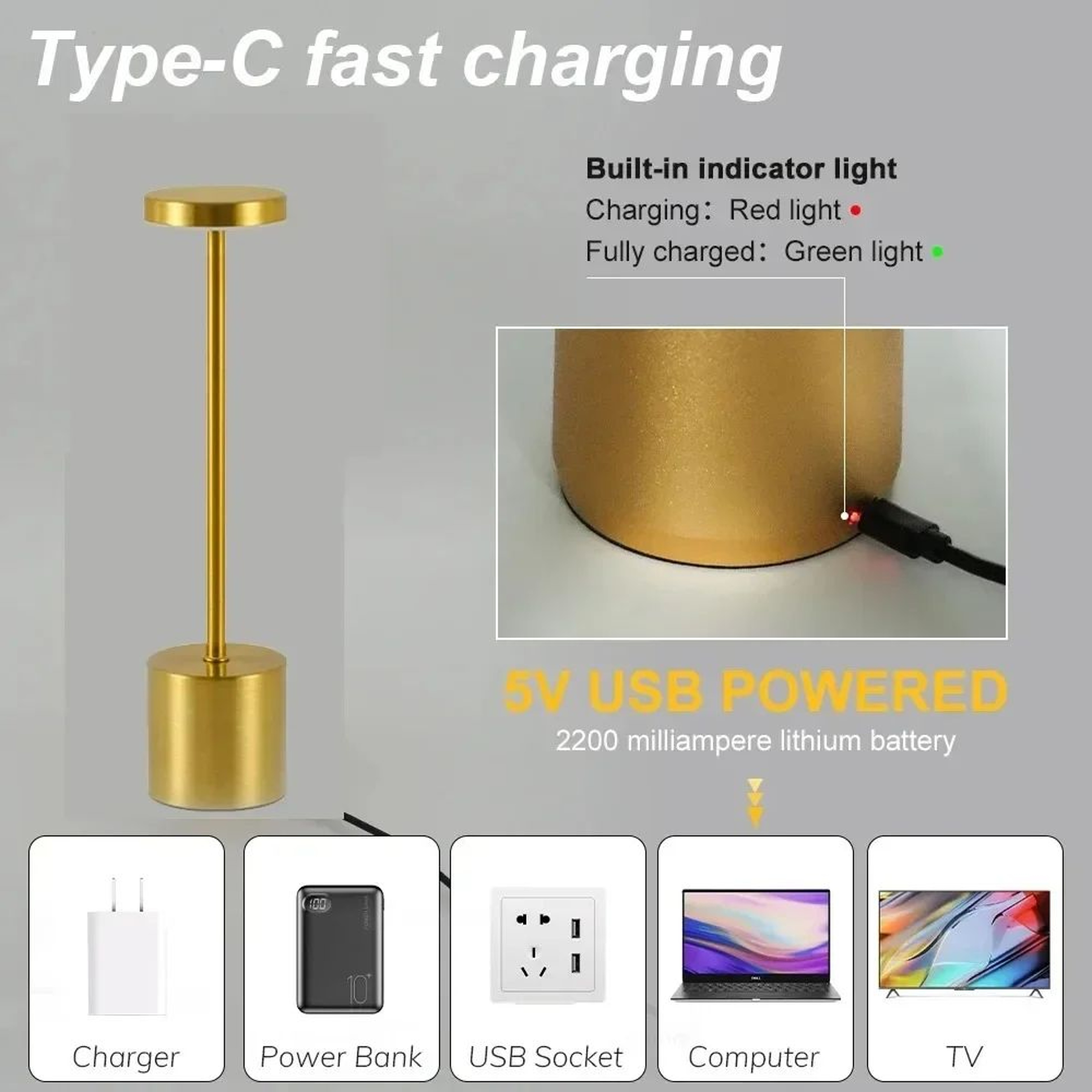 LumiTouch Rechargeable Table Lamp Touch Bedside LED Night Light Cordless Ambient Lamp 2
