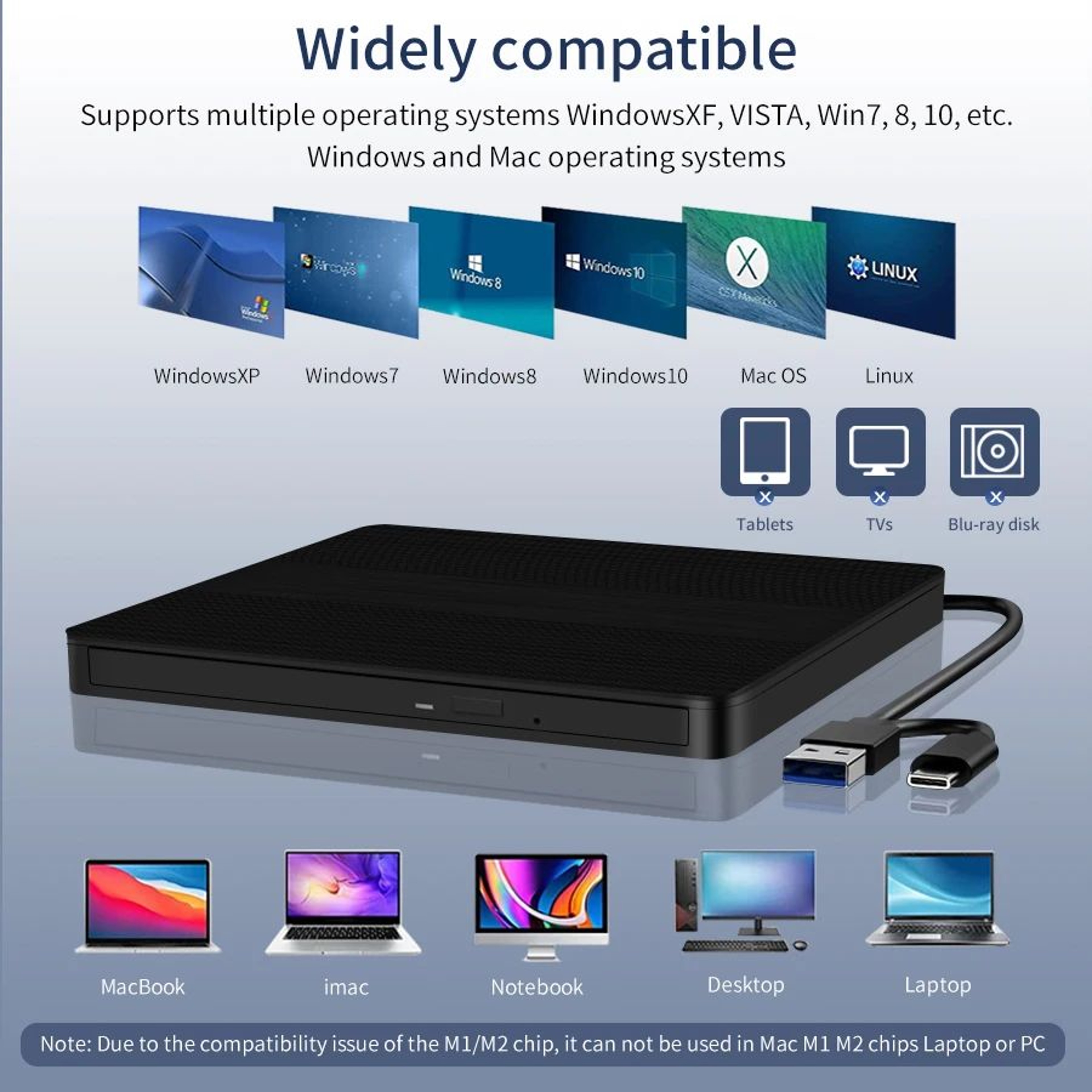 UltraSlim External DVD Drive USB 30 Type C Portable DVD Burner CD DVD RW Reader Writer For Laptop P 2