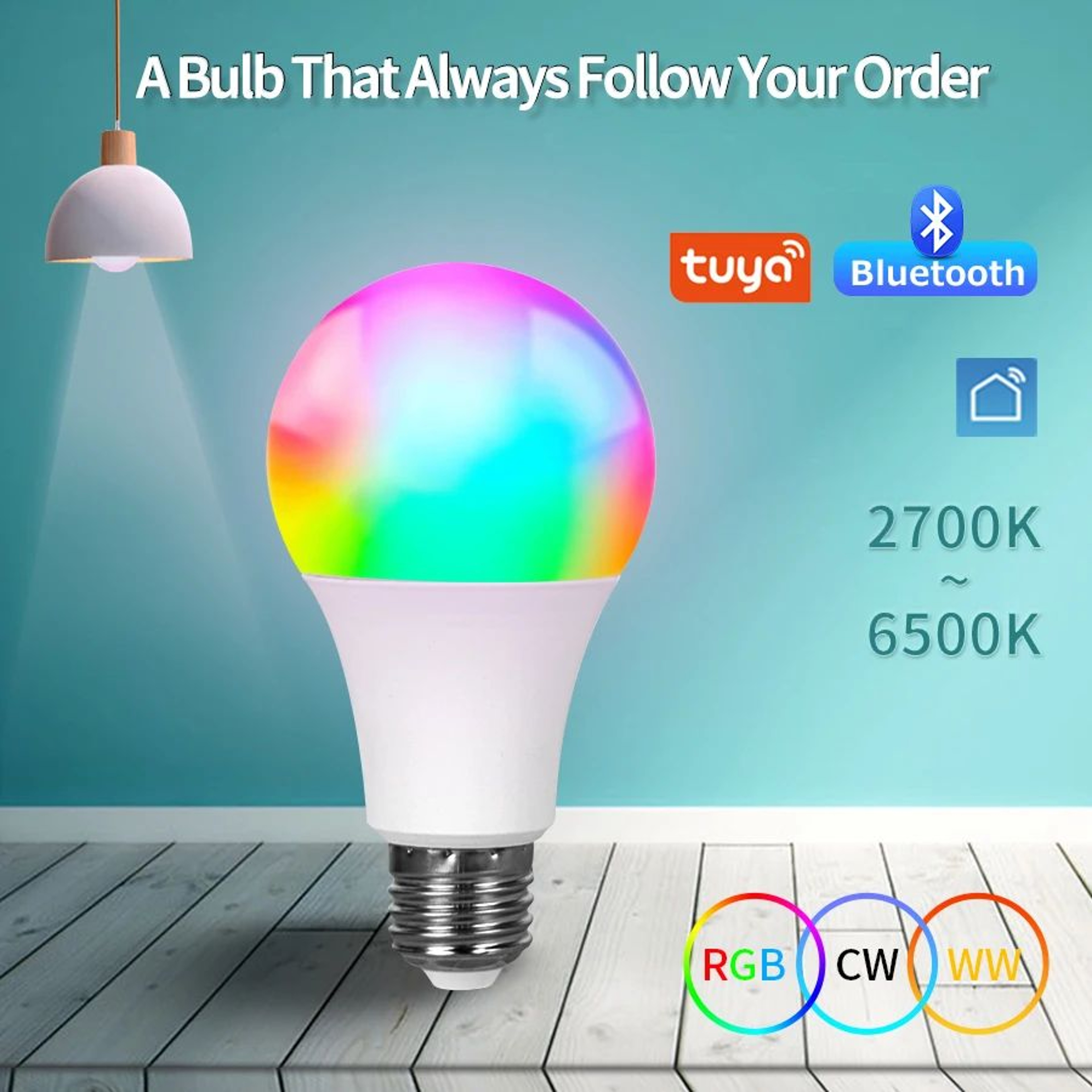 Tuya Smart LED Bulb E27 Bluetooth RGB Light Bulb App Controlled Dimmable Smart Home Lamp 2