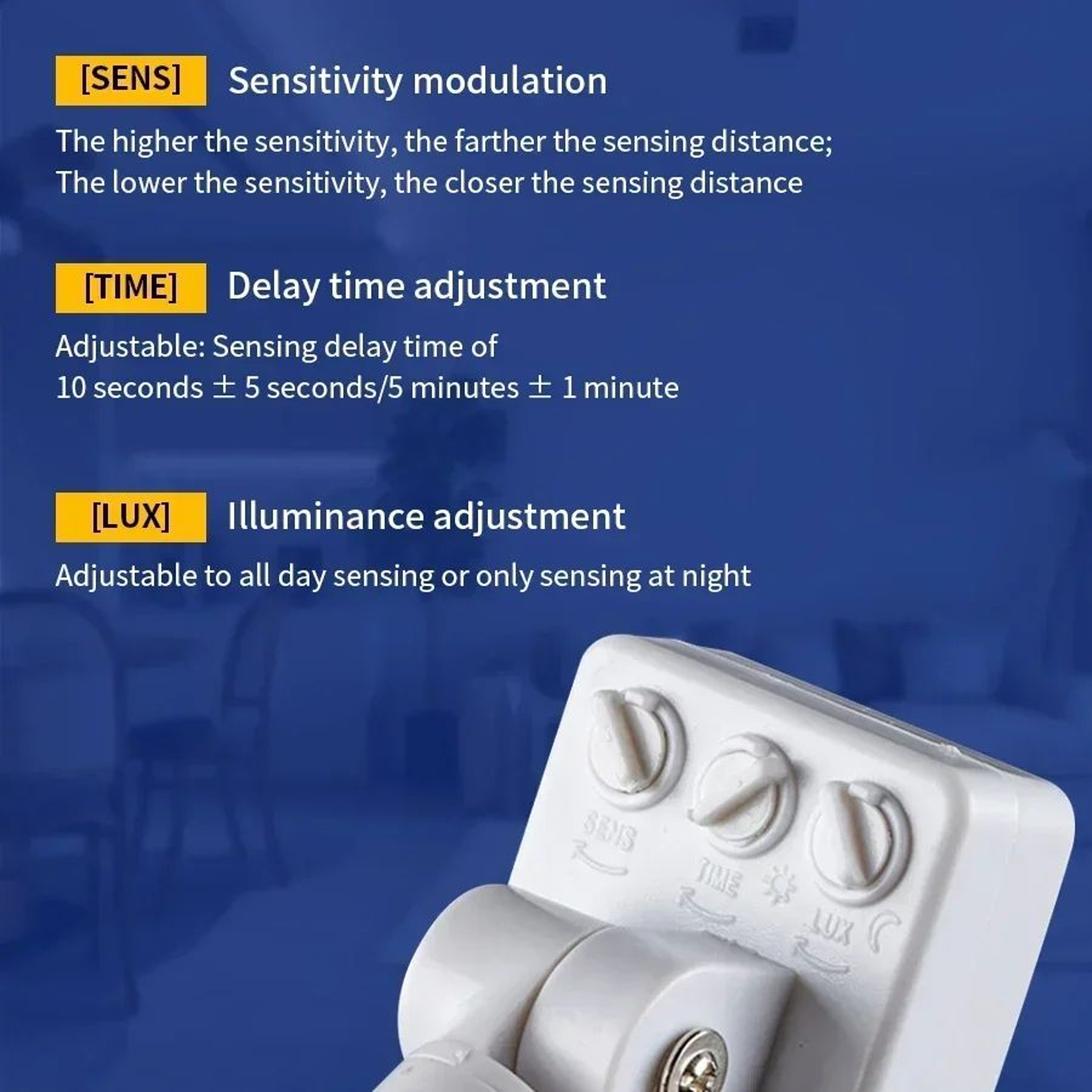 PIR Motion Sensor Light Switch With Adjustable Timer For LED Lights 110V 220V Auto Dusk To Dawn 3