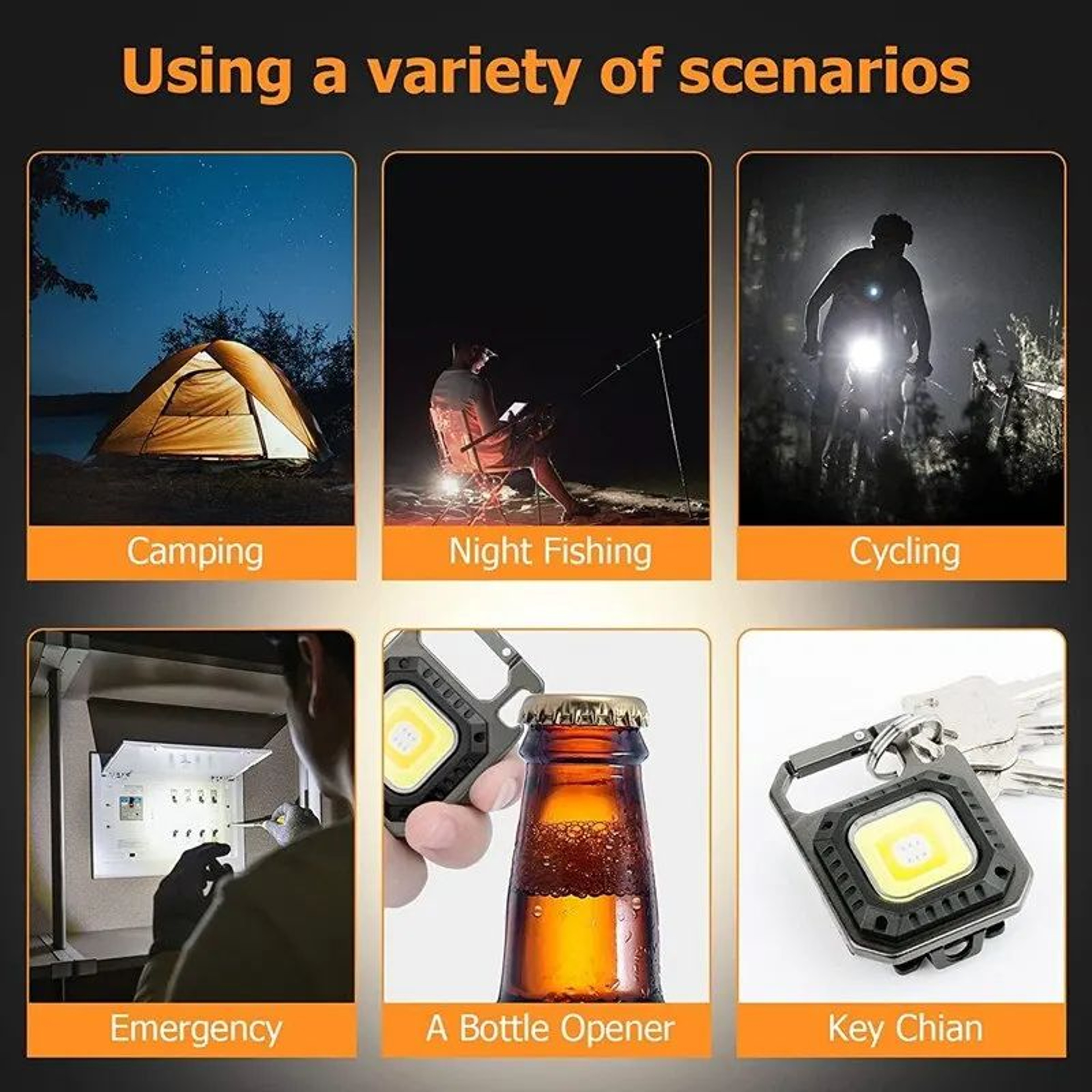 AmmToo Mini LED Flashlight USB Rechargeable Magnetic Work Light 800 Lumen COB Flashlight 4