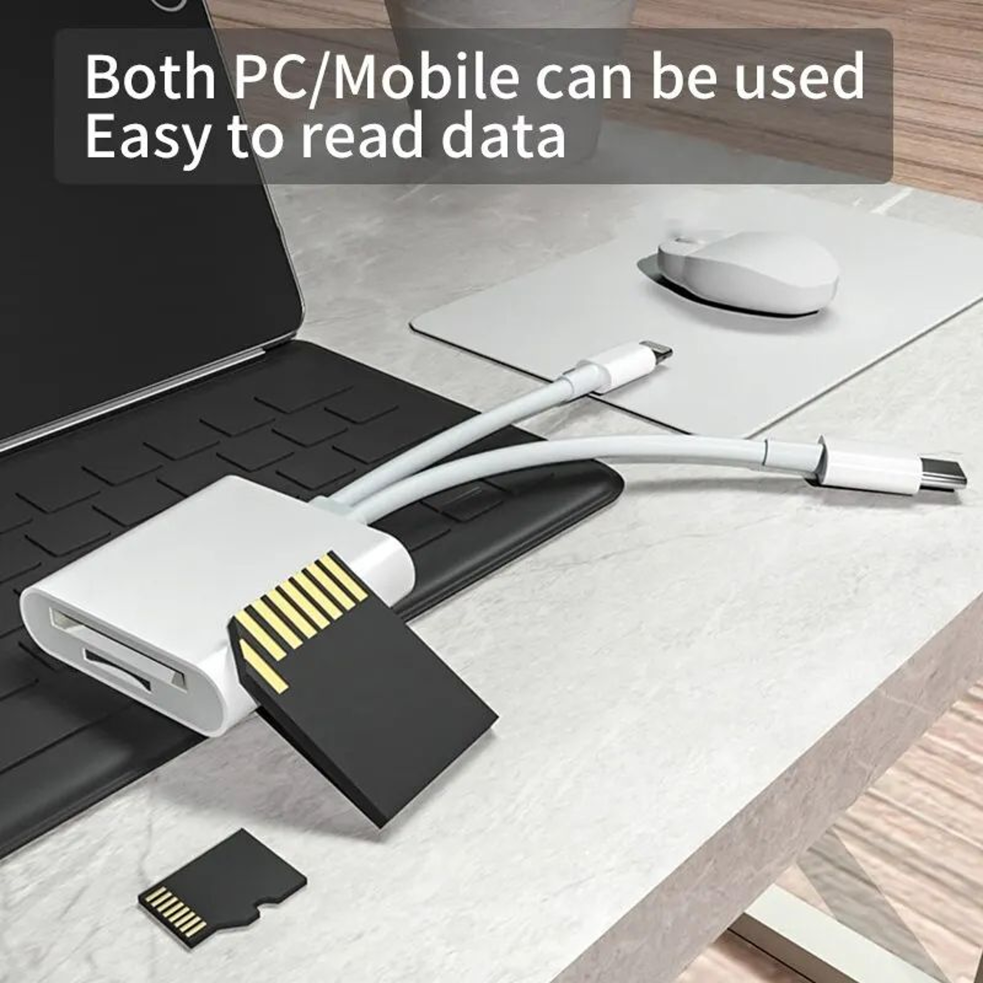 2 In 1 USB C SD Card Reader And Lightning OTG Memory Card Adapter For SD TF Cards 3