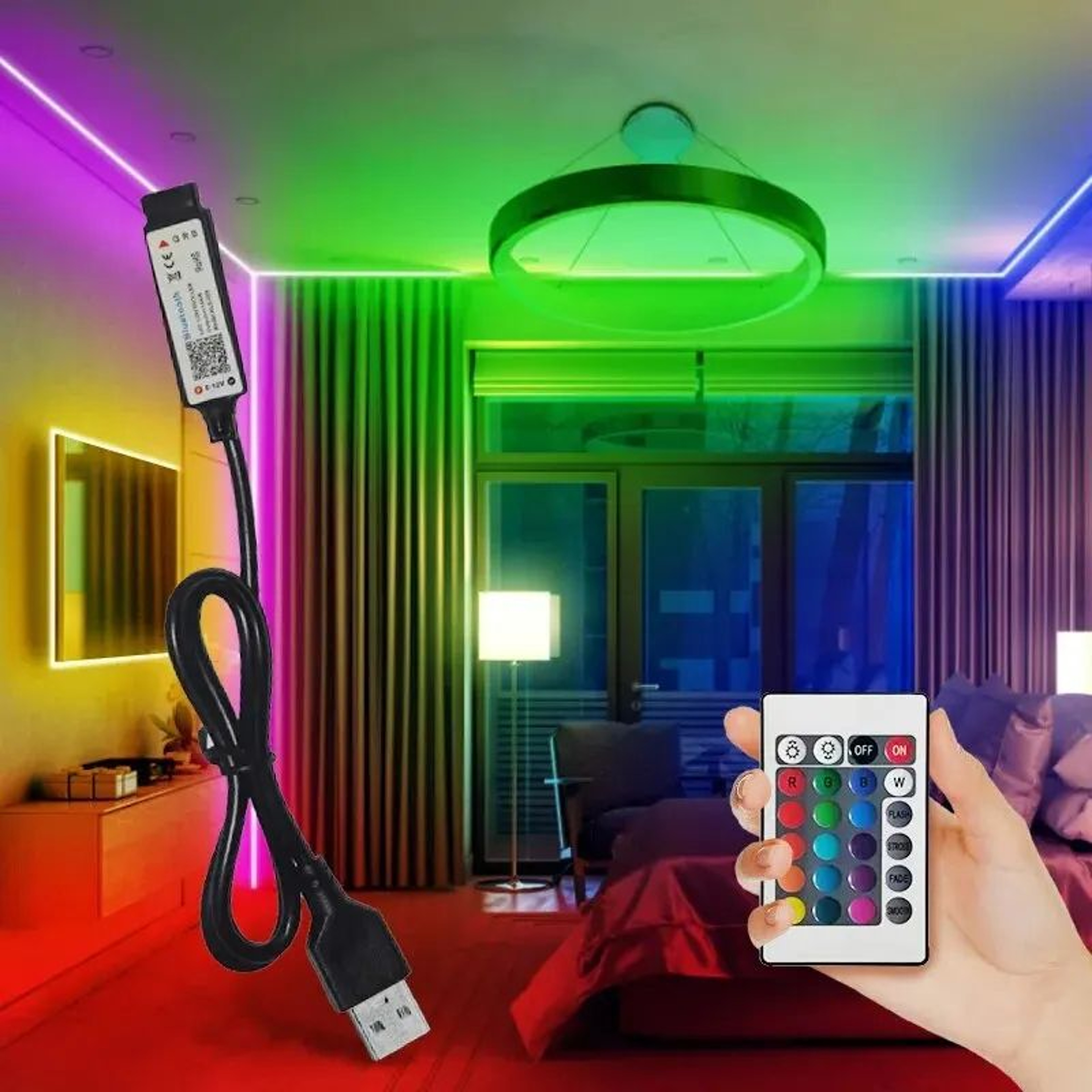 USB RGB LED Strip Lights With Bluetooth APP Control For TV PC And Room Ambiance 2