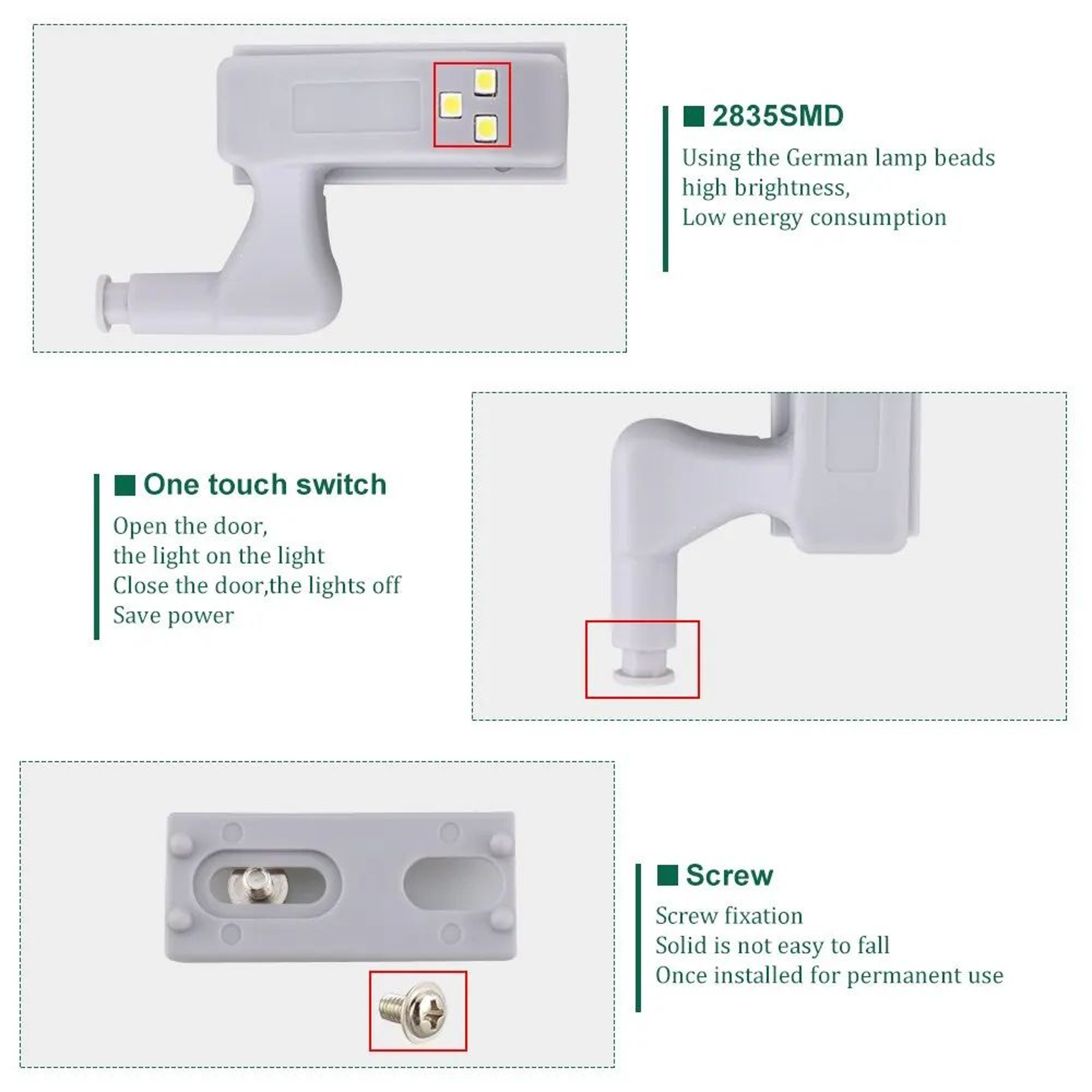 Smart LED Cabinet Light 8 Piece Cabinet Hinge Light Set For Wardrobes Closets And Kitchen Cabinets 3