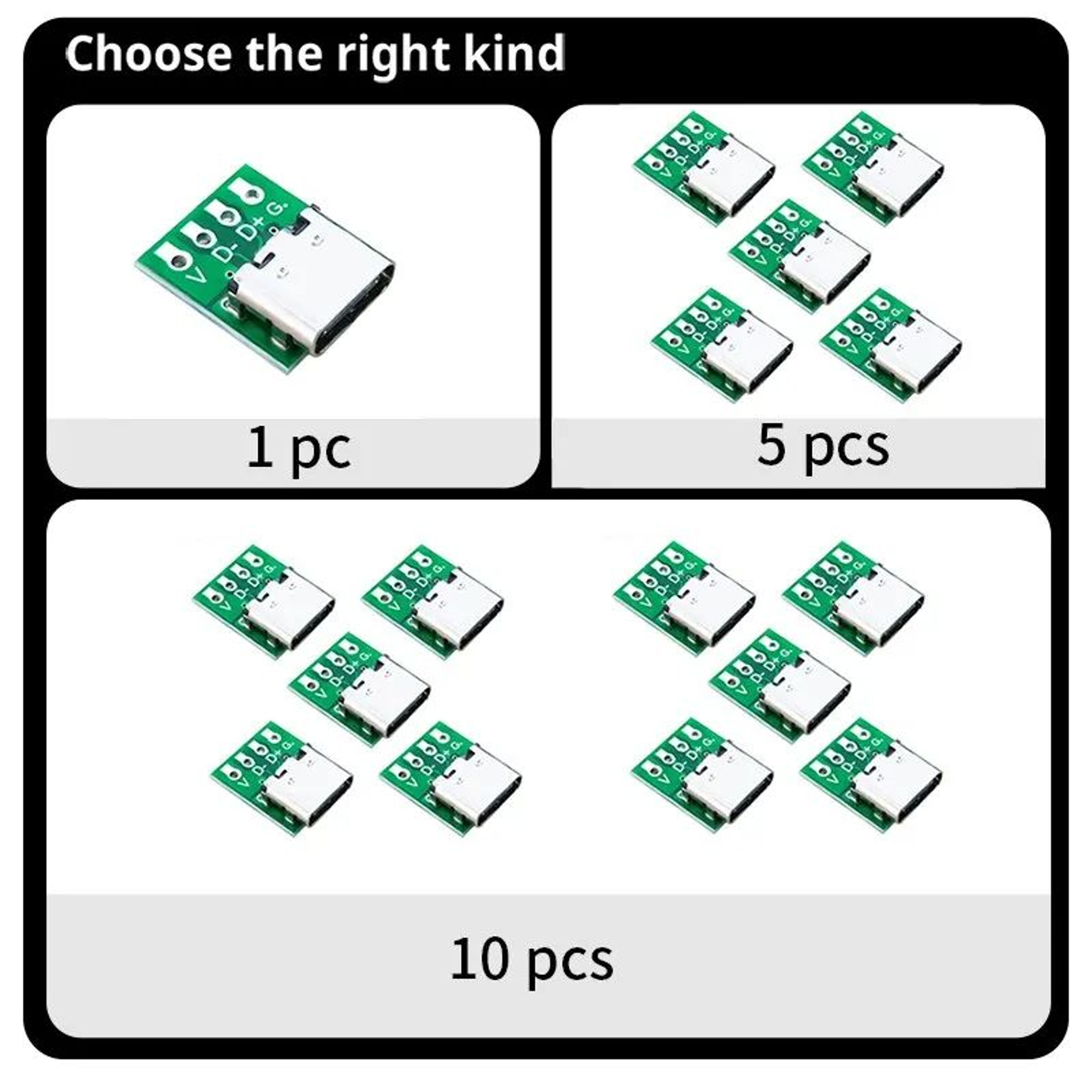 USB Type C 16 Pin Female PCB Breakout Connector Board For DIY Cable Repair And Electronics Projects 5