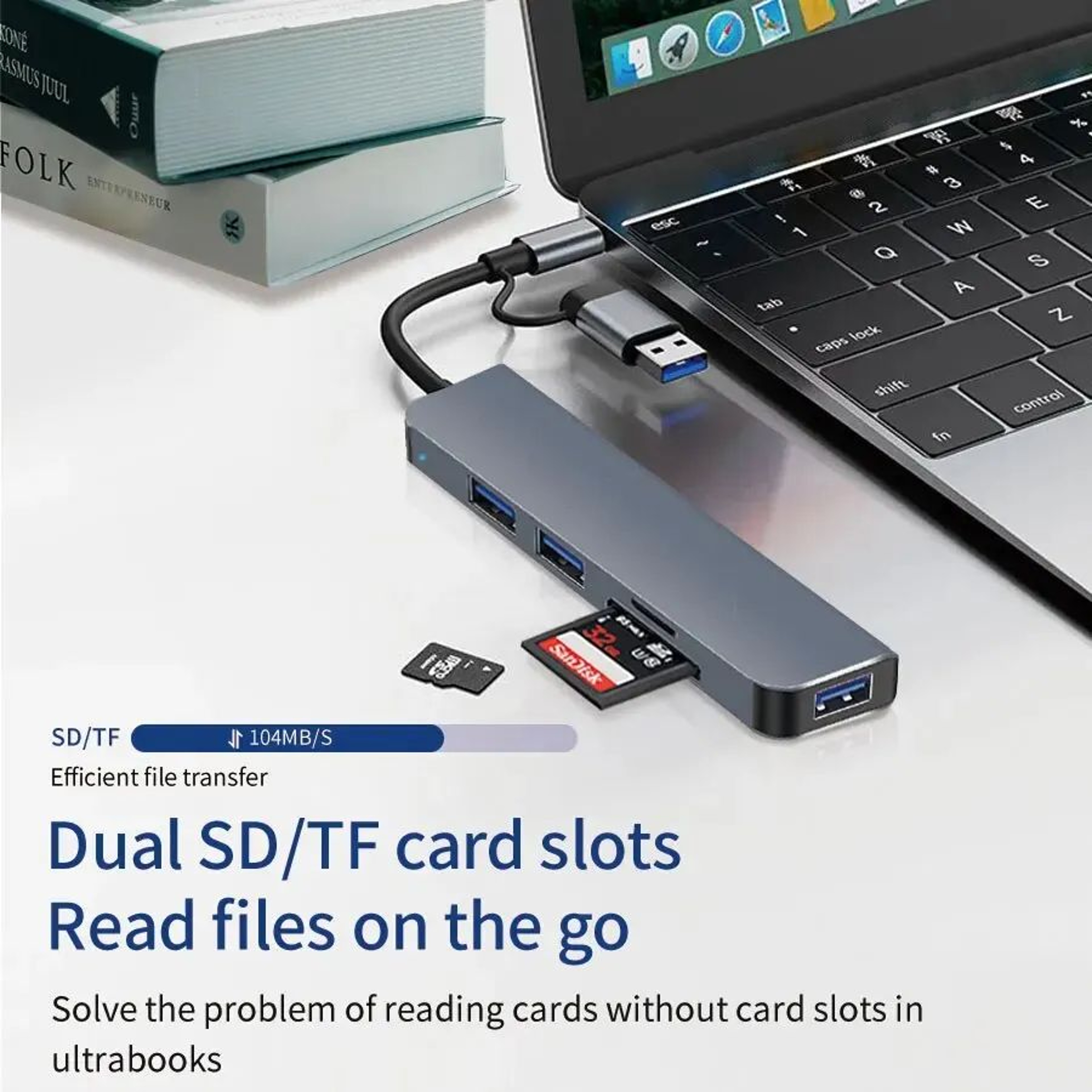5 In 1 USB C Hub With SD Card Reader And USB 30 Multiport Adapter For Laptop And PC 4