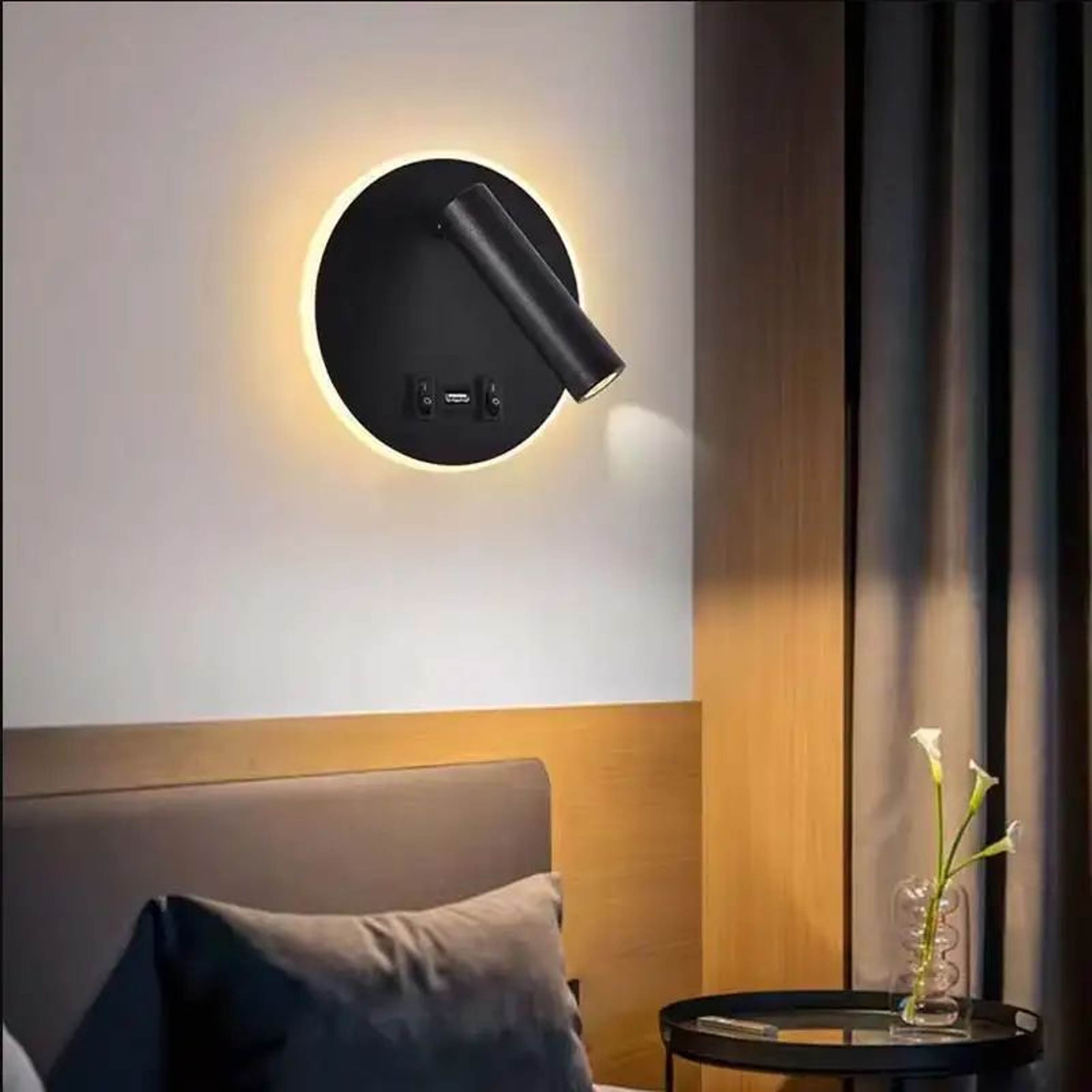 LumiCharge LED Reading Light Wall Mounted Bedside Wall Lamp With USB Port 5