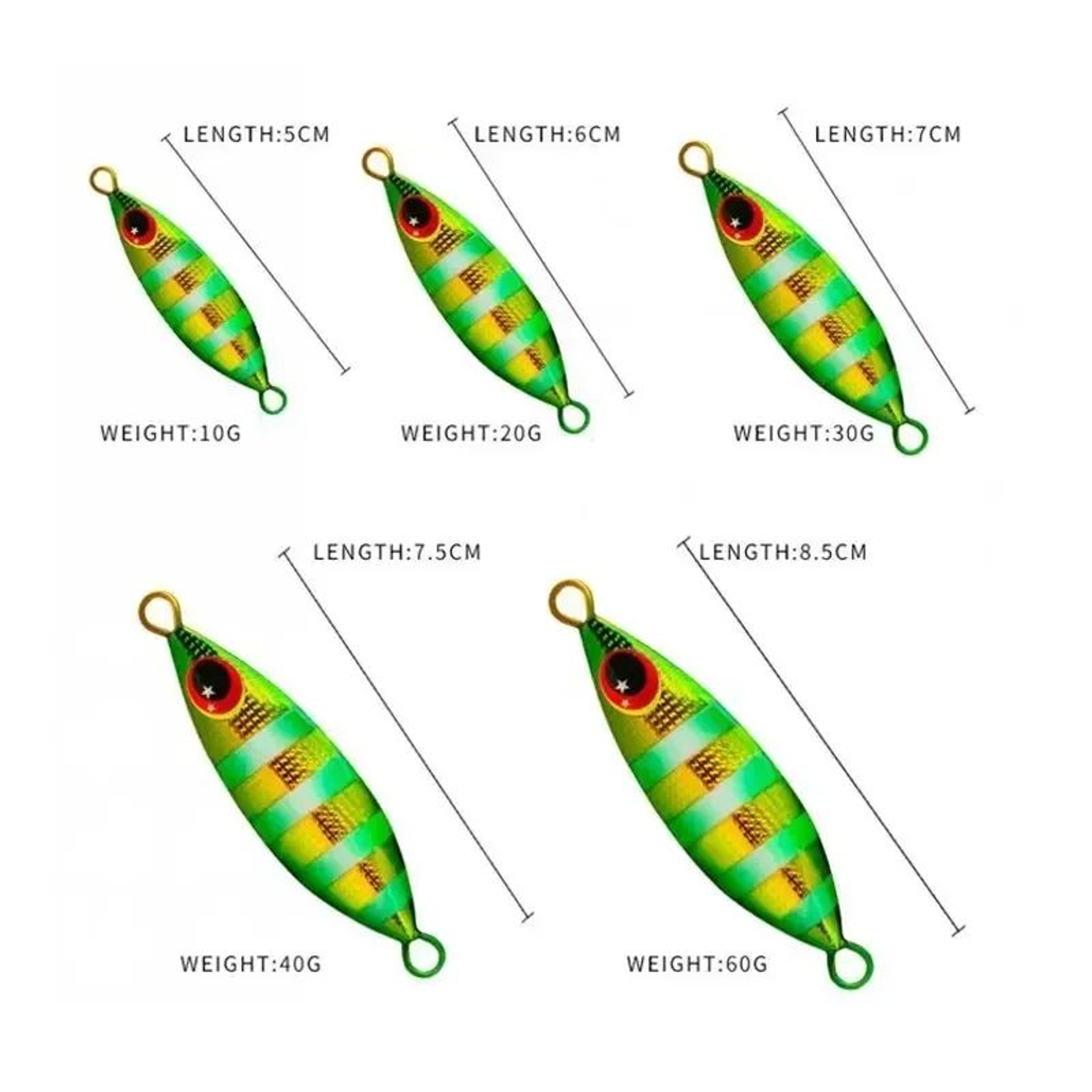 Inchiku Metal Jig Lure Set 6 Piece Slow Jigging Fishing Lures For Saltwater Tuna Bass 3