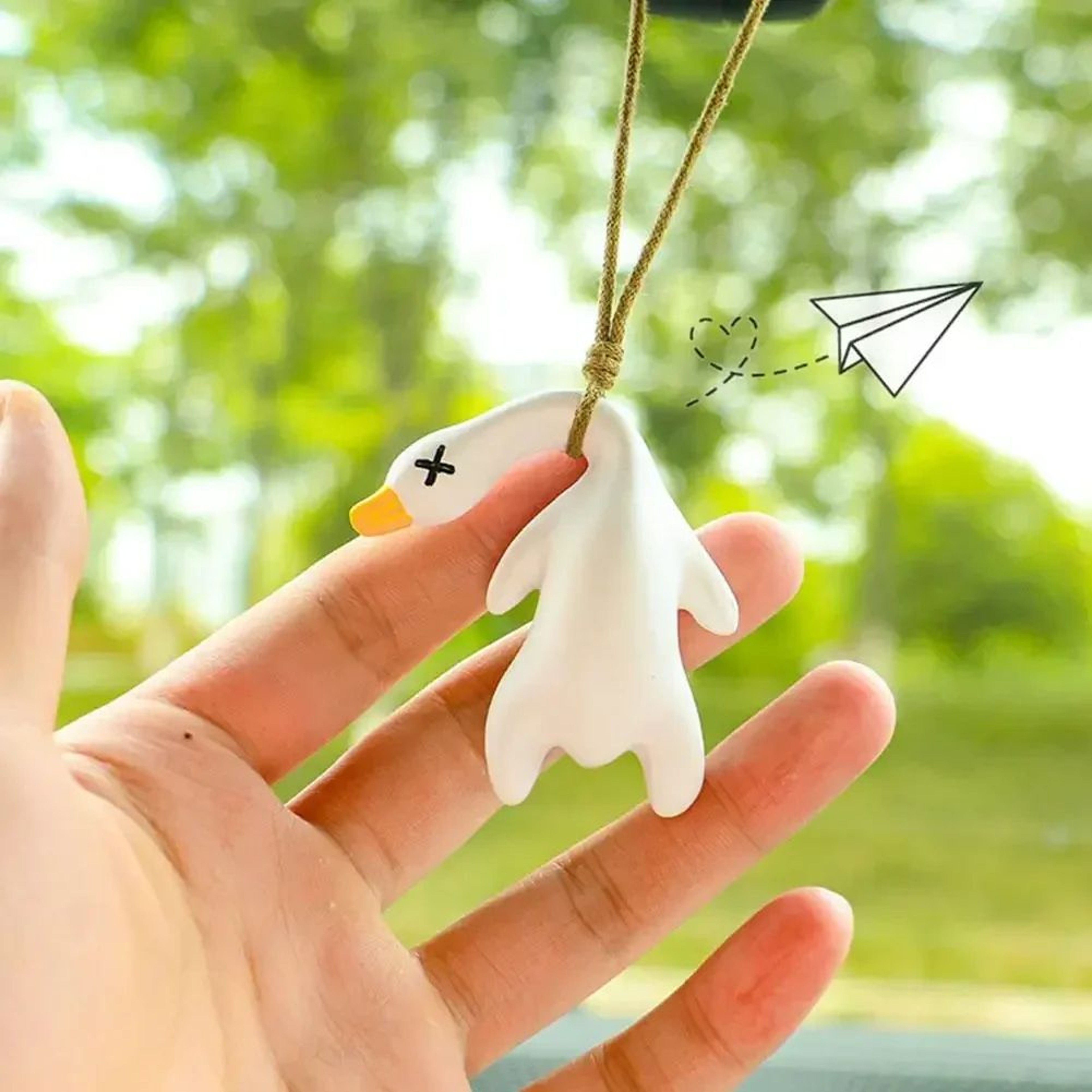 SunGlow UV Color Changing Car Pendant Funny Roast Duck Car Charm Keychain 2