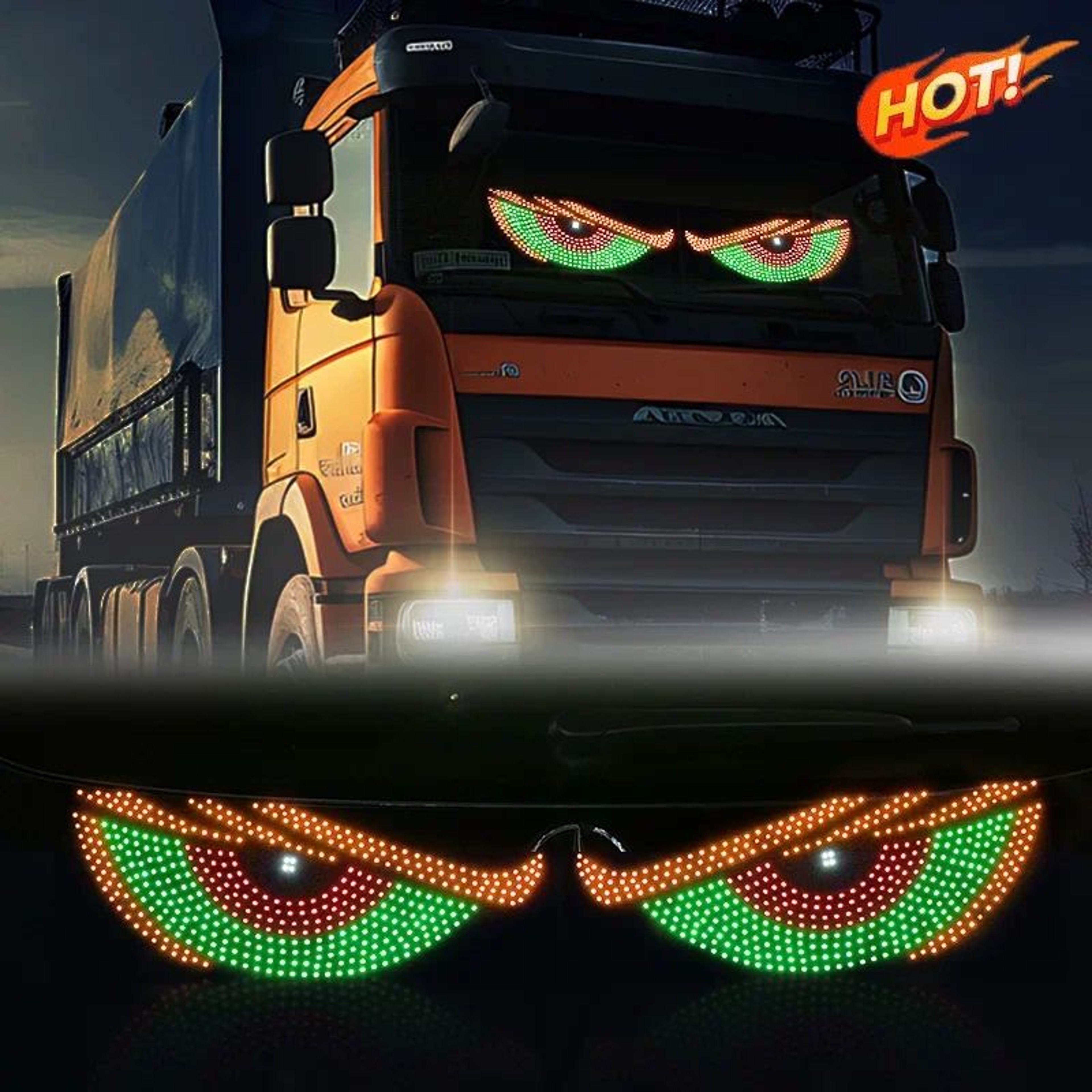 LED Windshield Display Car LED Eyes Animated USB Windshield Light For Cars And Trucks 0