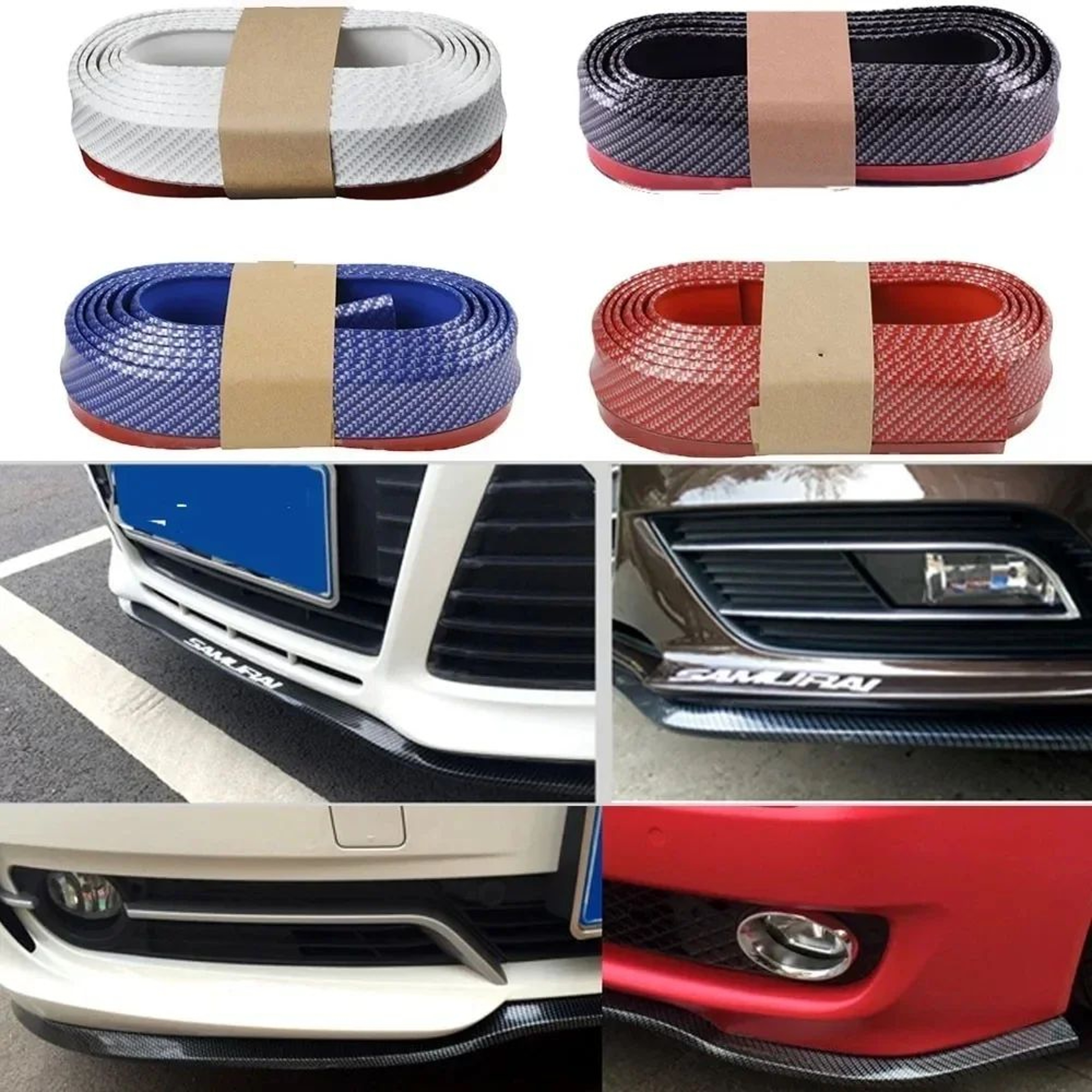 Universal Car Bumper Lip 82 Foot Rubber Bumper Protector Trim Strip For Front Bumper And Side Skirt 4